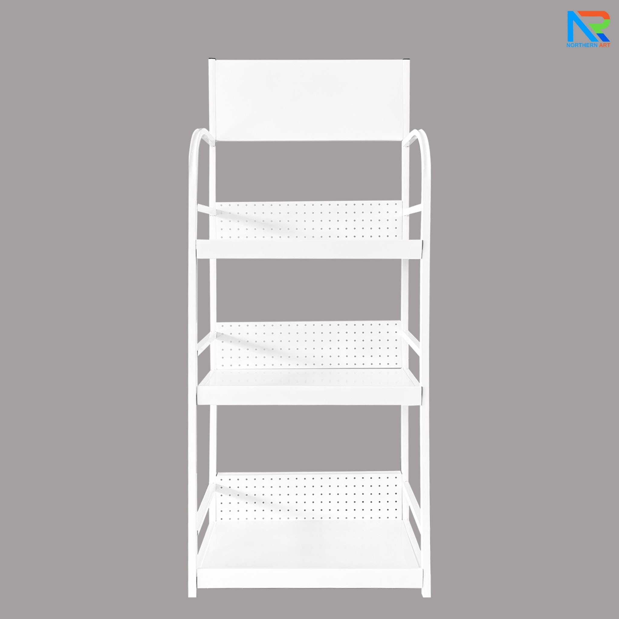 ชั้นวางสินค้าเหล็ก 3 ชั้น สีขาว ขนาด (W)60 x (D)30 x (H)150 ซม. ถอดประกอบได้