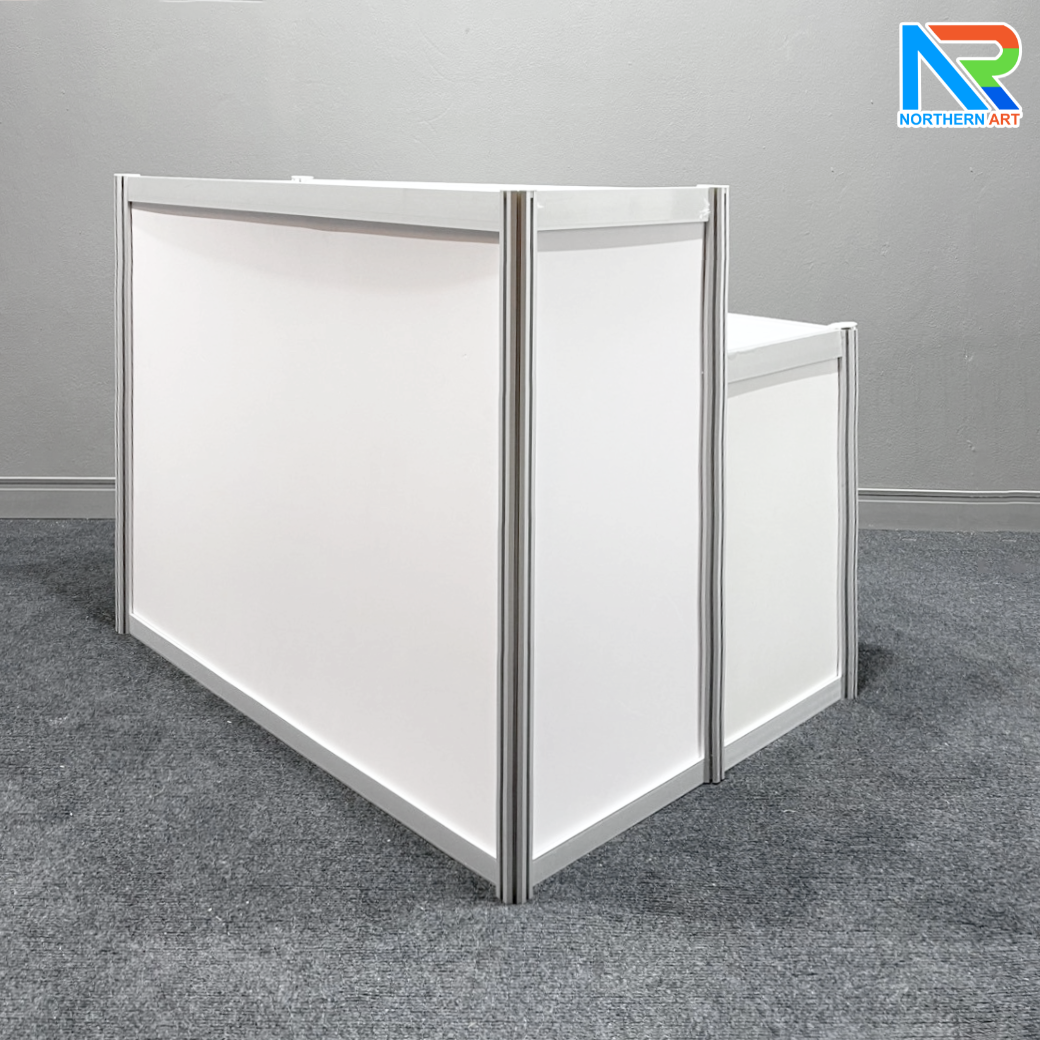 เช่าเคาน์เตอร์อะลูมิเนียม แบบขั้นบันได ขนาด (W)103 x (L)80 x (H)80 cm. ถอดประกอบได้