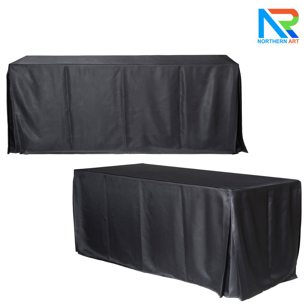 เช่าโต๊ะเหลี่ยม ขนาด (W)180 x (D)75 x (H)75 cm. พร้อมผ้าคุม มี 2 สี ขาวและดำ