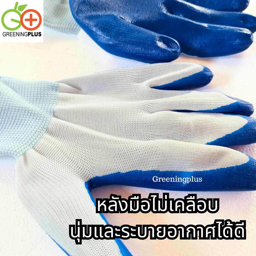 ถุงมือเคลือบยาง ถุงมือทำสวน แพ็ค 1 คู่
