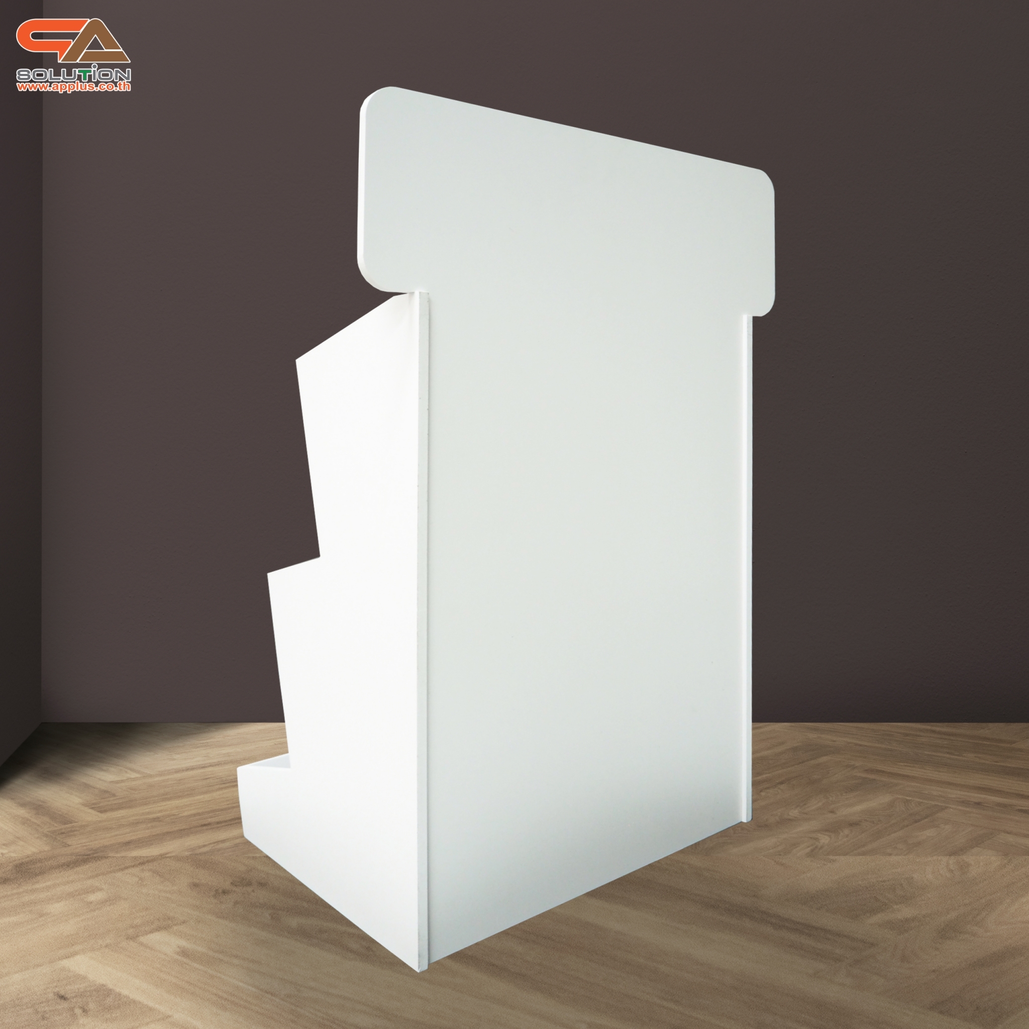 ชั้นวางสินค้าตั้งโต๊ะ TB12 พร้อมชั้นวาง 3 ชั้น ขนาด(W)35 x (D)30 x (H)65 ซม. วัสดุพลาสวูดหนา 8 มม.พร้อมงานพิมพ์