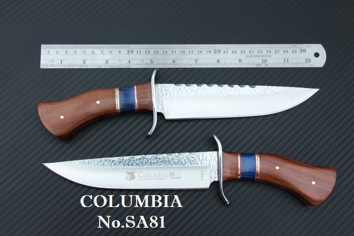 มีด COLUMBIA รุ่น SA81 มีดทรงเปอร์เซียใบตอกลายขรุขระ ด้ามไม้อย่างดี พร้อมซองไนลอน