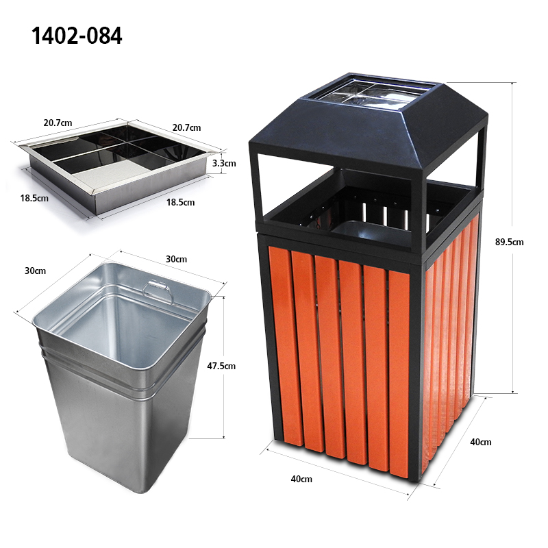 Rubbish Barrel With Asthray 1402-084