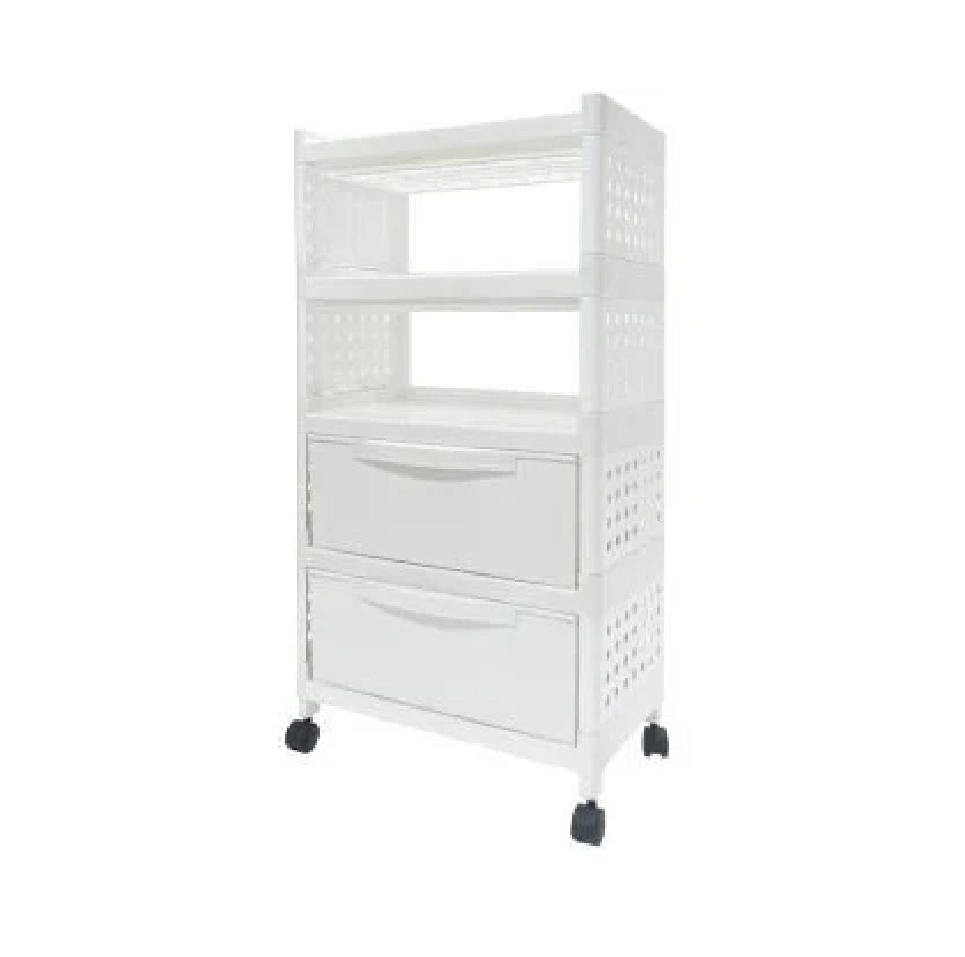 ชั้นวางพลาสติกอเนกประสงค์ 3 ชั้น 2 ลิ้นชัก Circle KASSA HOME ุรุ่น API-1072R ขนาด 48 x 30 x 97.5 ซม.