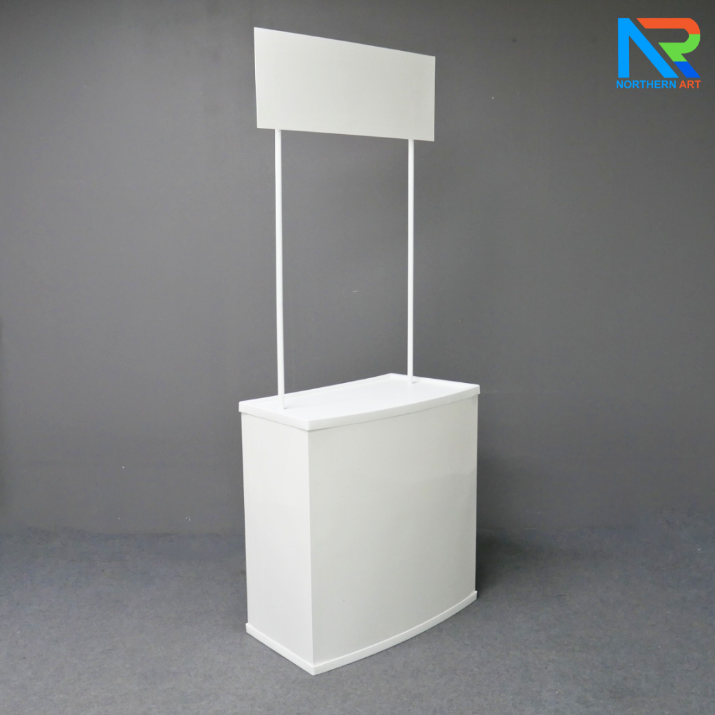 SALE ! โต๊ะชงชิม บูขชงชิม ขนาด (W)80.5 x (D)39 x (H)196.5 cm. โครงพลาสติกABS สีขาว พร้อมชั้นวางของ ถอดประกอบได้ แถมกระเป๋า 1 ใบ