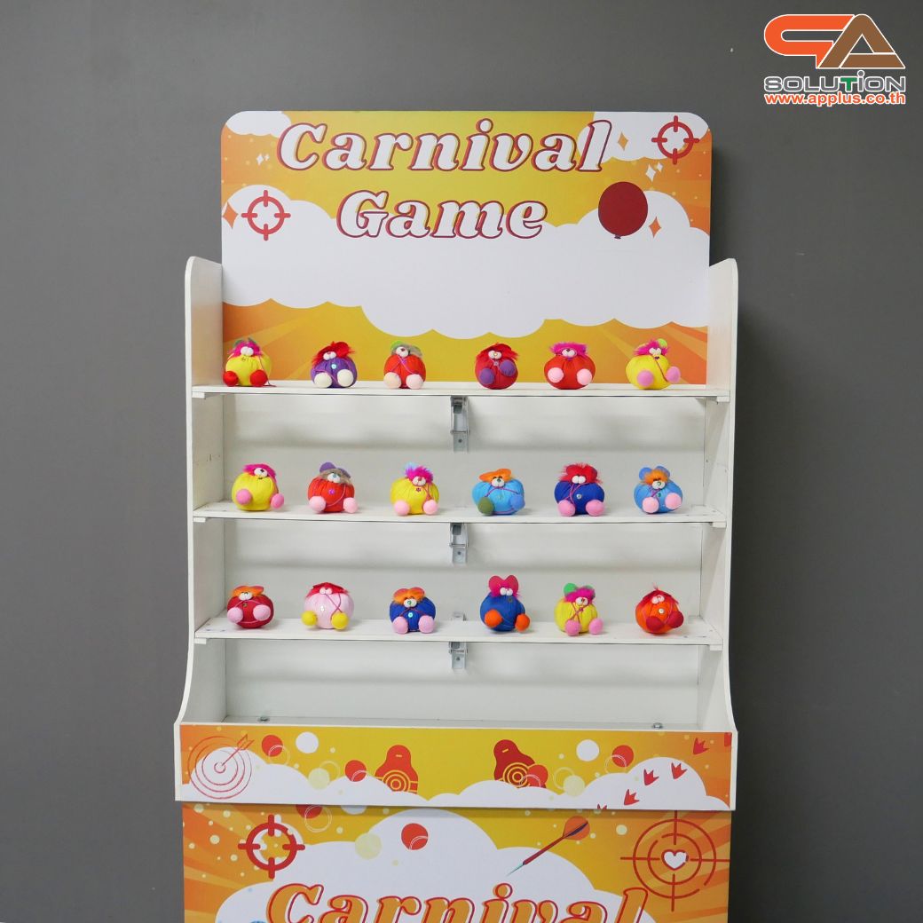 เกมส์ CARNIVAL GAME ปาตุ๊กตา ขนาดโครง (W) 90 x (L)50 x (H)176 cm. พร้อมตุ๊กตา 18 ตัว และบอลโฟม 12 ลูก