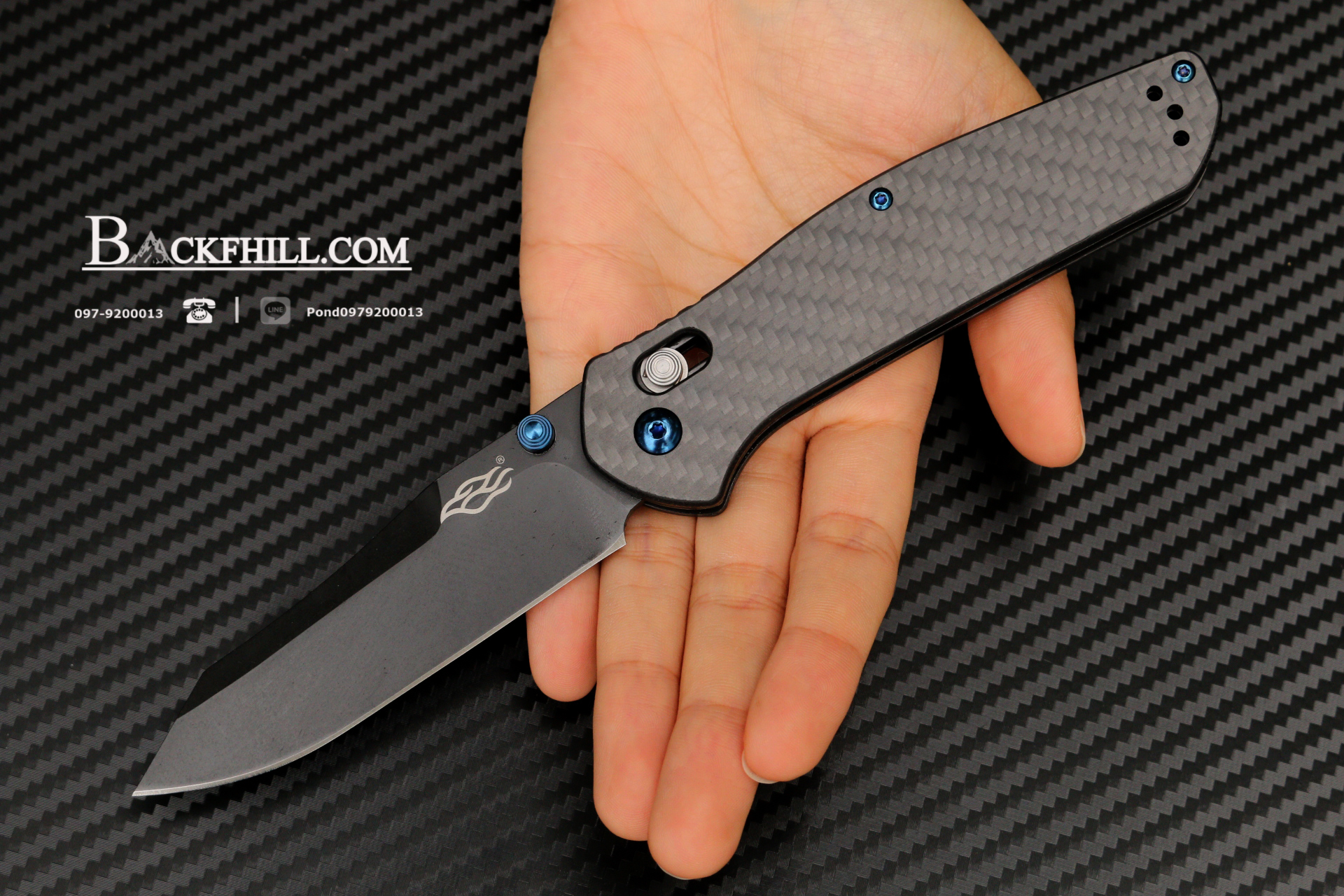 มีด Ganzo รุ่น F7563- CF (สี carbon fiber)- Firebird G10 Scales Folding Knife.