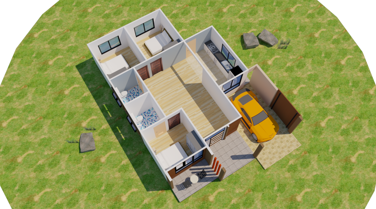 แบบบ้านโมเดิร์น ชั้นเดียว N1-01