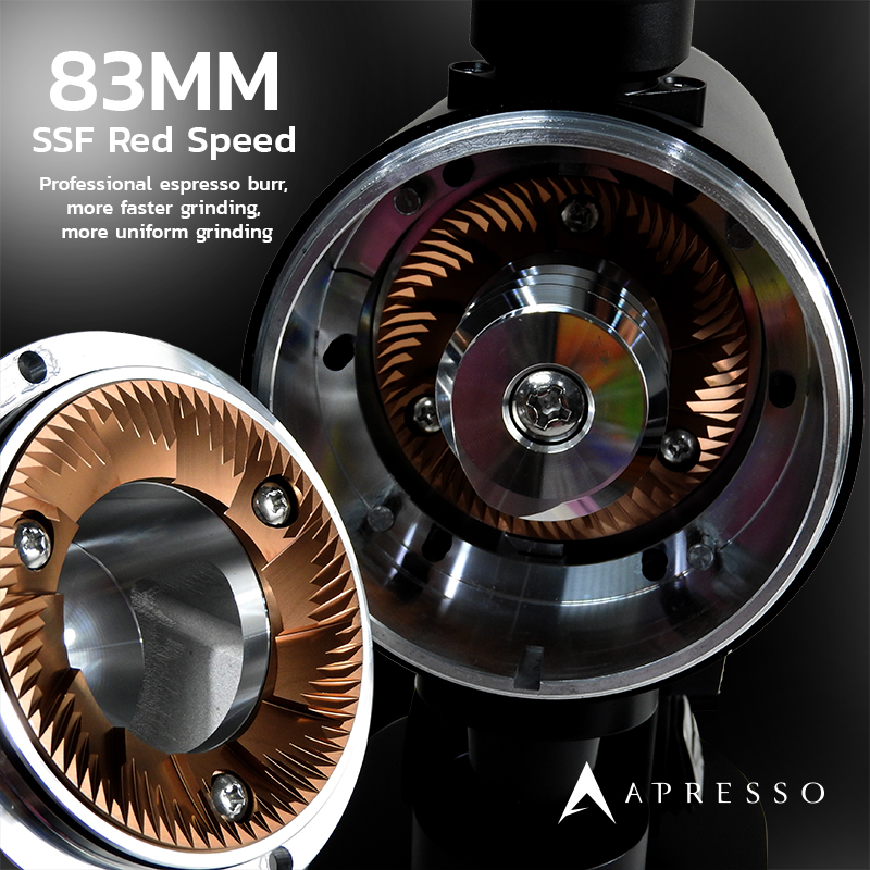 APRESSO เครื่องบดกาแฟไฟฟ้า (DF83V) | เฟือง SSF 83 มม. ปรับรอบได้ ลดไฟฟ้าสถิต