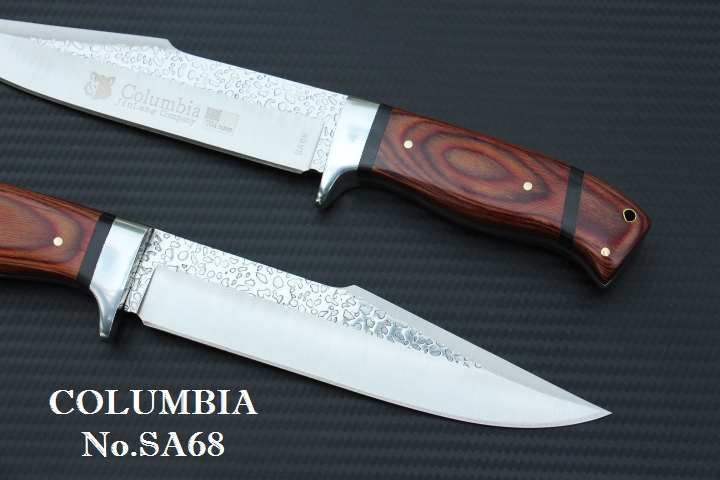มีด COLUMBIA รุ่น SA68 ใบตอกลายขรุขระ ด้ามไม้อย่างดี พร้อมซองไนลอน