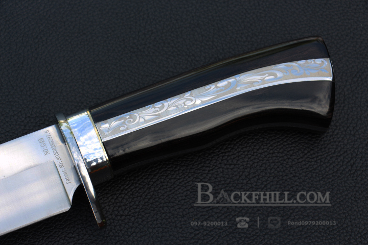 มีดใบตาย COLUMBIA รุ่น G49 ด้ามจับ ลายคลาสสิค ไม้เนื้อดำอย่างดี พร้อมซองไนลอน