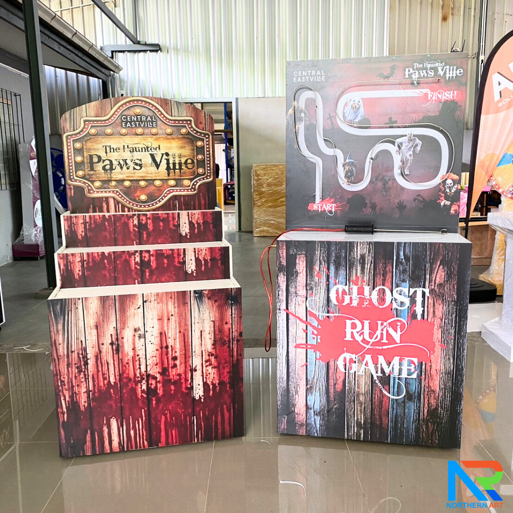 ชุดเกมส์ออกบูธ ประกอบไปด้วย ชั้นวางเกมส์ CARNIVAL + เกมส์สปาร์ค