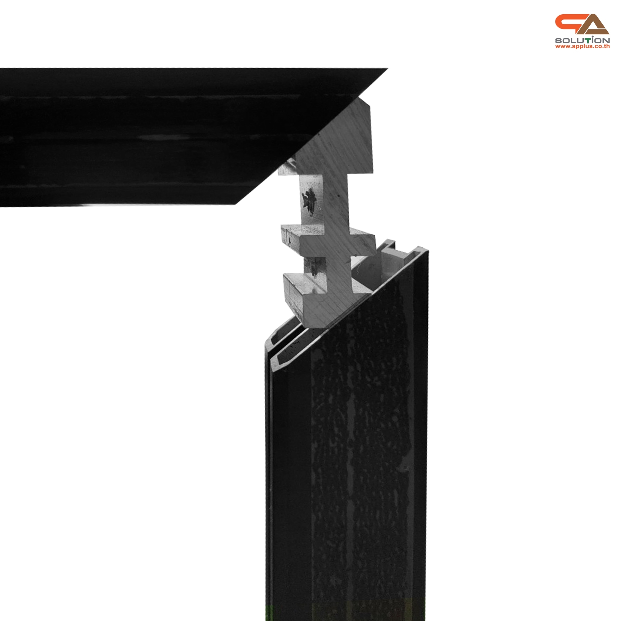 ป้ายตั้งพื้น ฐานเหลี่ยม สีดำ ขนาด (W)100 x (H) 200 cm. โชว์งานพิมพ์ 2 ด้าน ถอดประกอบได้ เคลื่อนย้ายสะดวก