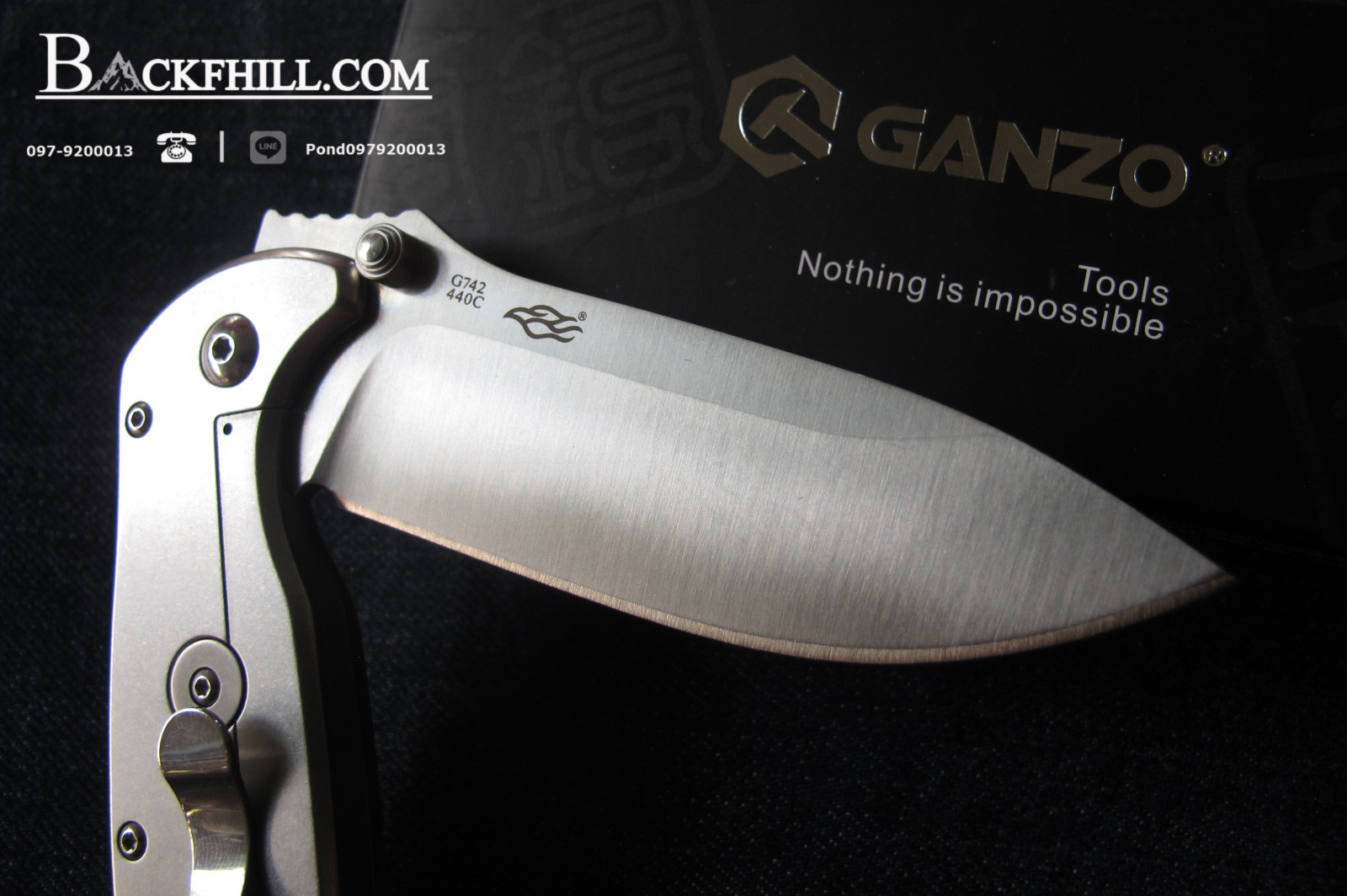 มีด Ganzo G742-1-WD1-ด้ามจับลายไม้ convenient folding knife.