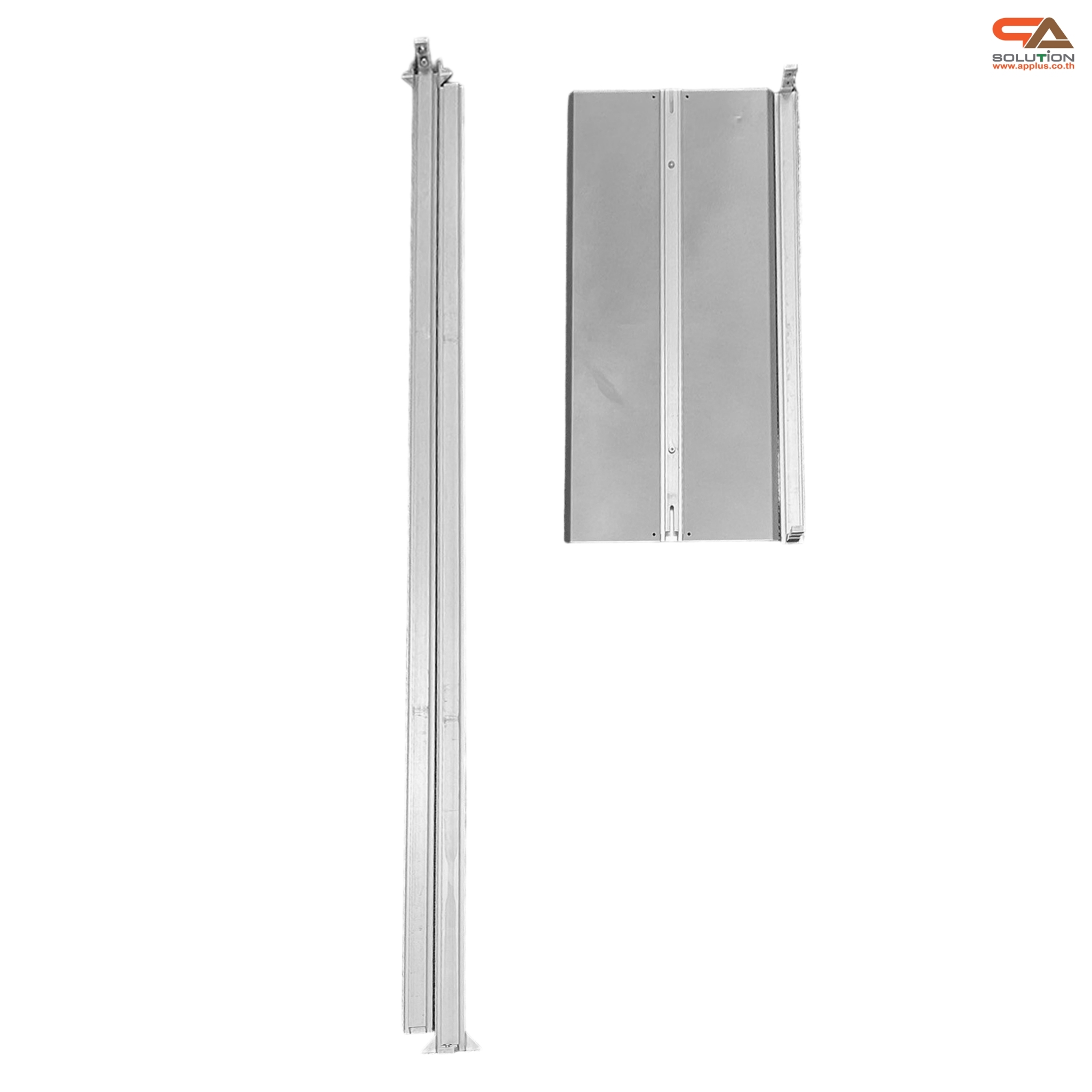 ป้ายตั้งพื้น รุ่นLUXURY ขนาด 80x200 ซม. โครงอะลูมิเนียม ฐานเหล็กหนา โชว์งานพิมพ์ 2 ด้าน ถอดประกอบได้