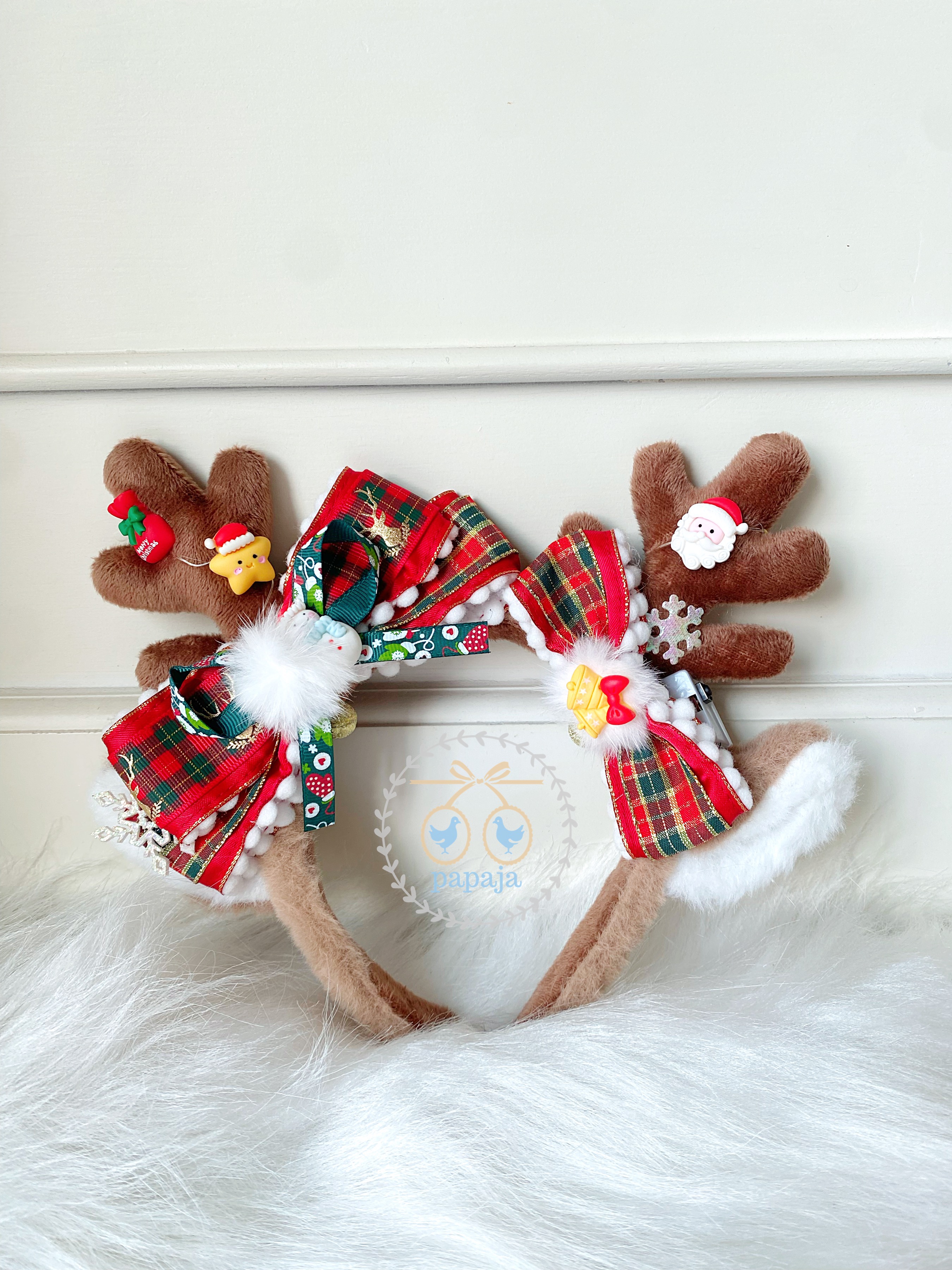 (เซต 2 ชิ้น) เดรสวันพีชคริสต์มาสงานพรีเมี่ยม ธีมต้น X'mas สีเขียวแดง (ชุด+ที่คาดผม) ที่คาดผมสวยอลังมีไฟ งานดีมากๆ Christmas