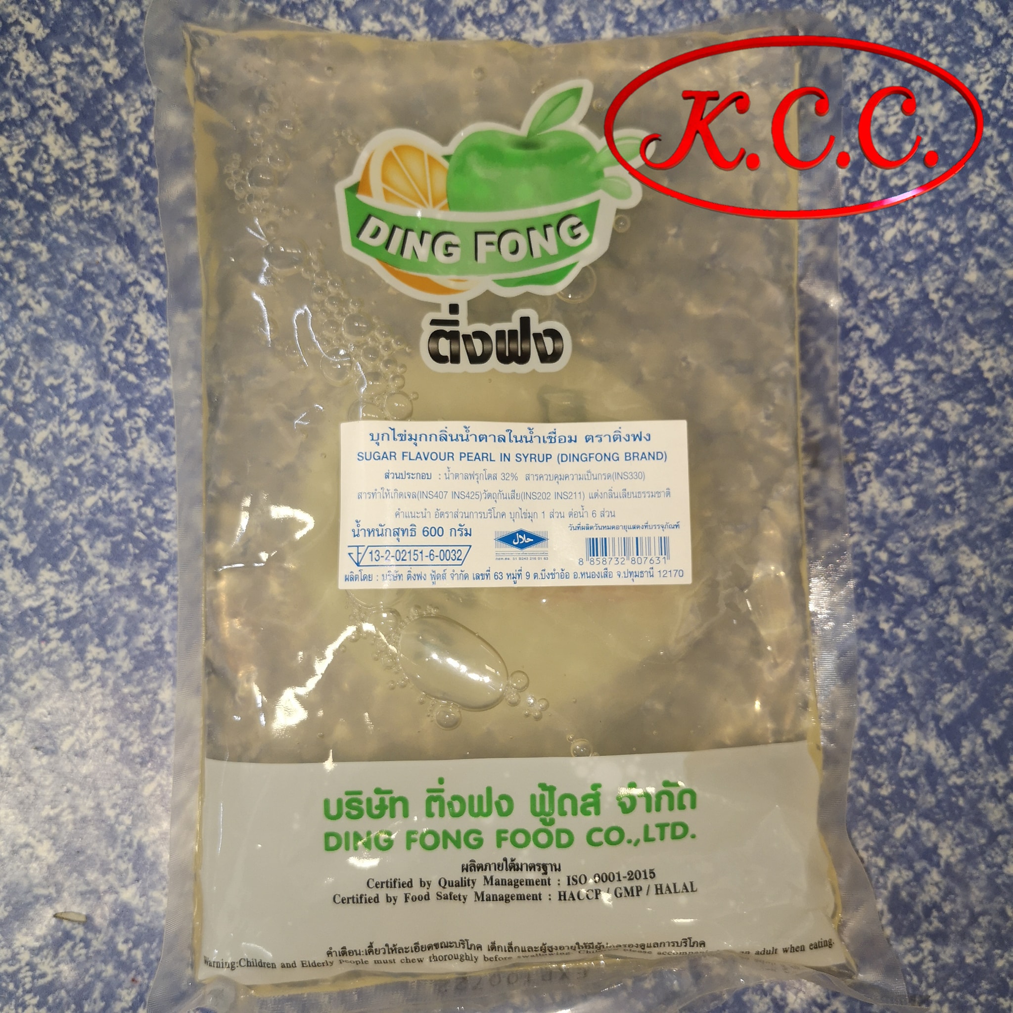 บุกไข่มุก กลิ่น น้ำตาลในน้ำเชื่อม ตรา ติ่งฟง 600g.
