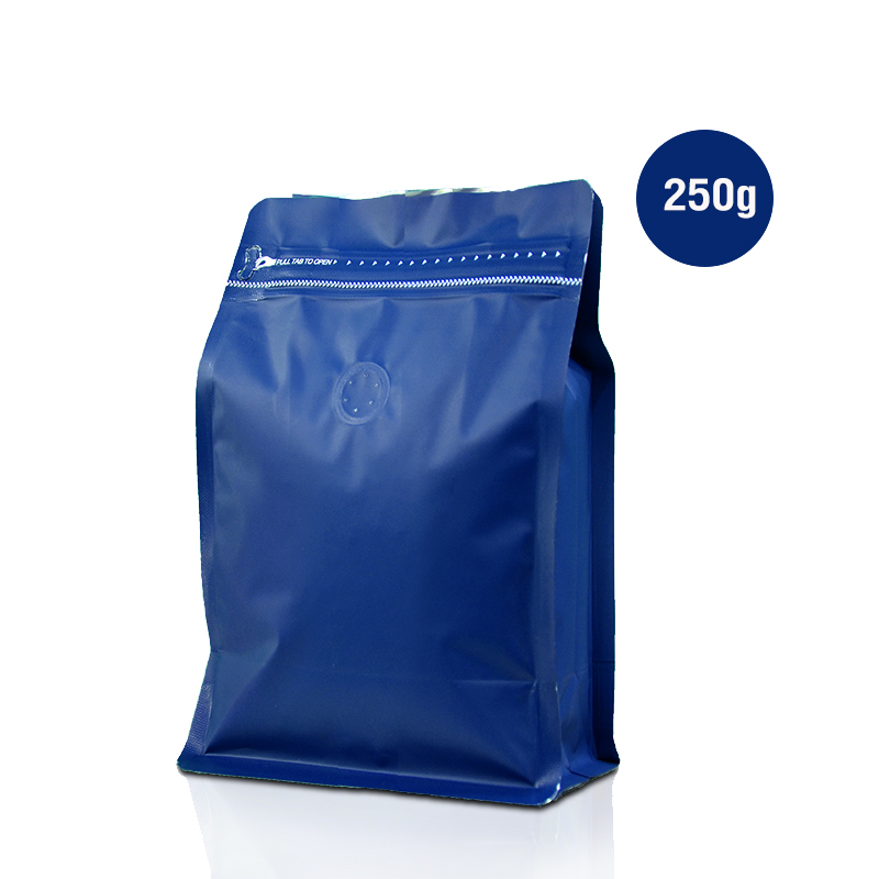 Cube Series coffee bag 250g with valve, zip lock, can stand, expandable beside (50PCS Per Pack)