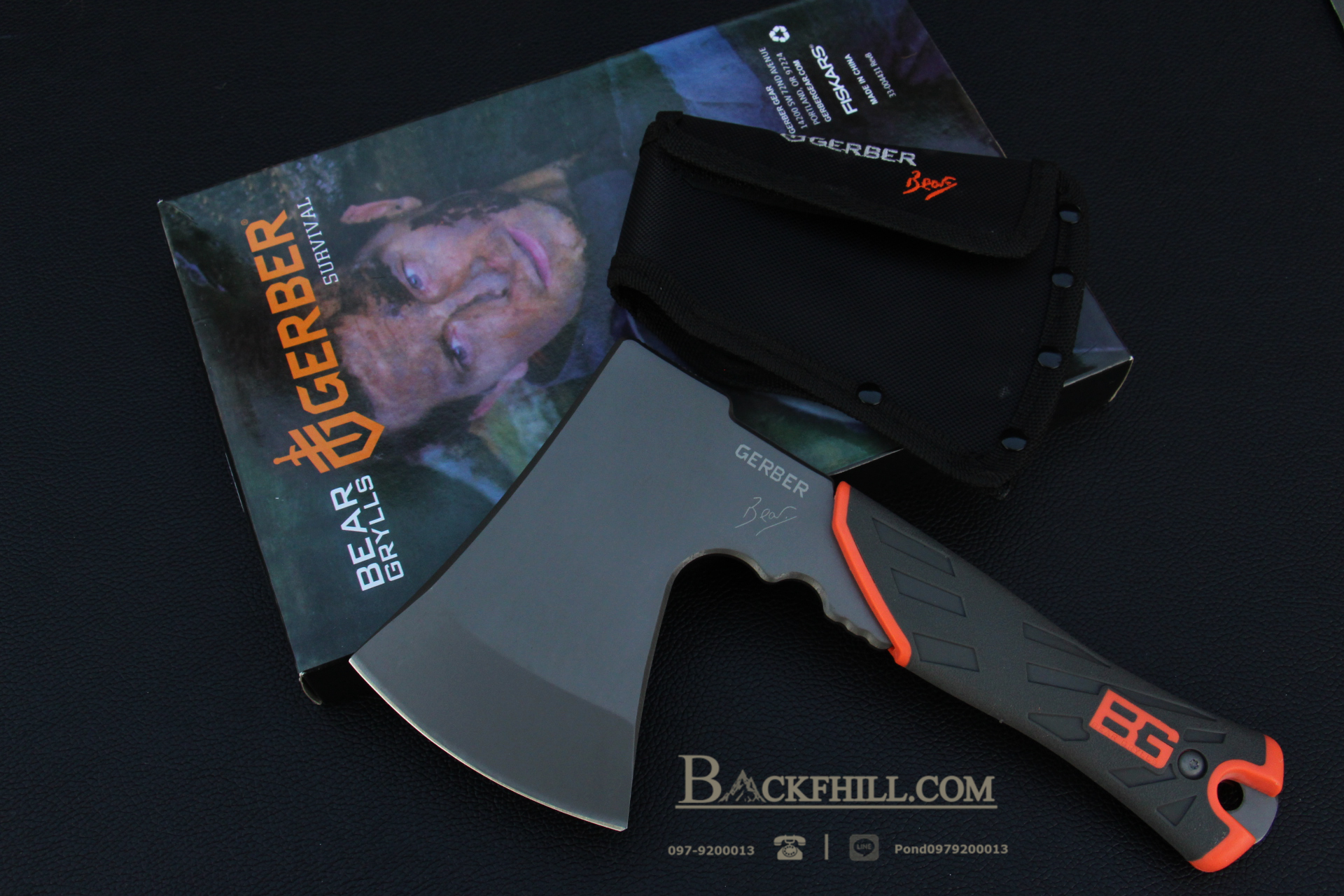 ขวานลุยป่า Gerber Bear Grylls Survival Hatchet ขนาด 9 นิ้ว พร้อมซองไนลอนอย่างดี