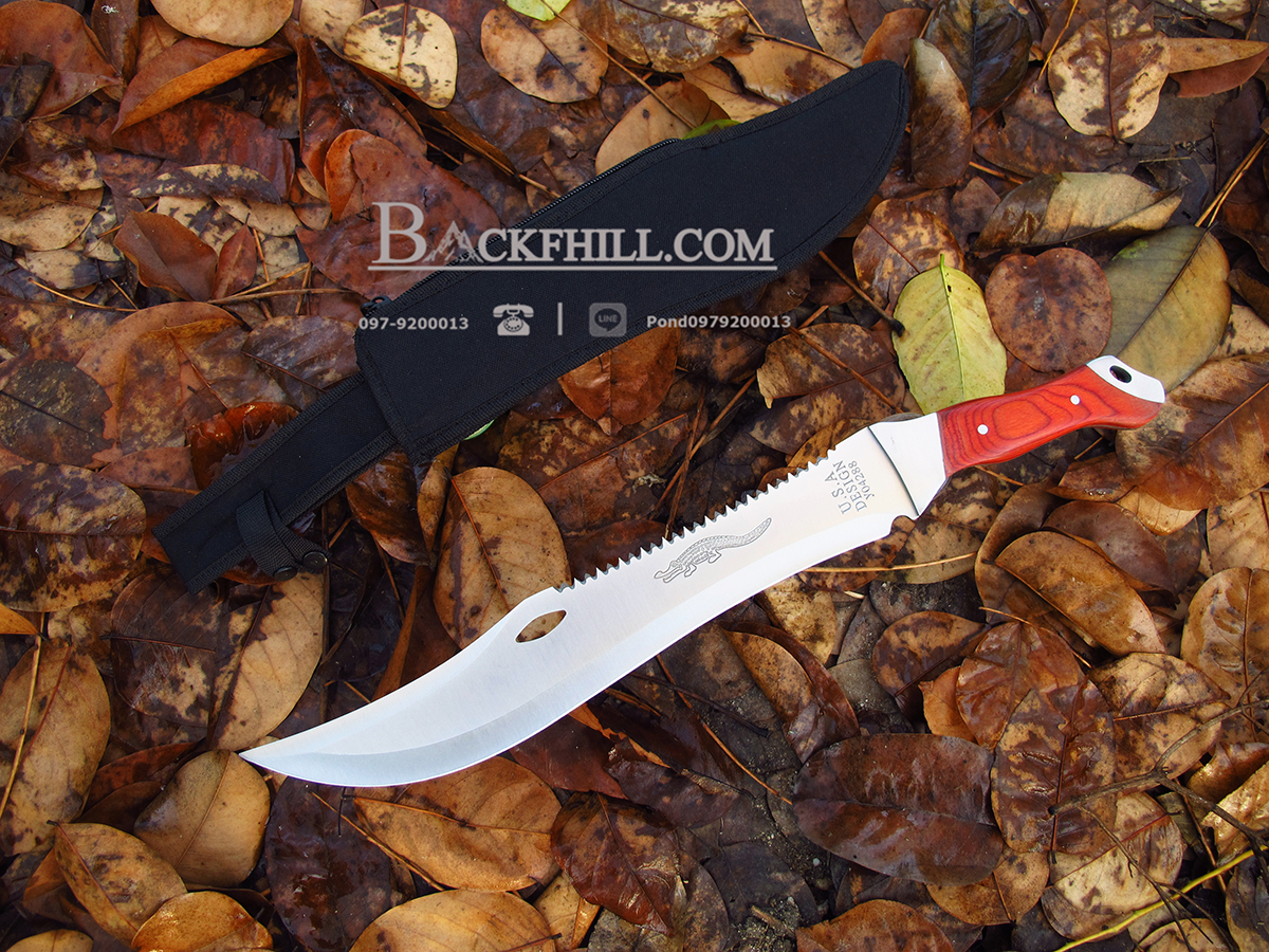 มีดใบตายมาเชเต้ MACHETE KNIFE ยาว 18 นิ้ว ทรงจระเข้ CAIMAN