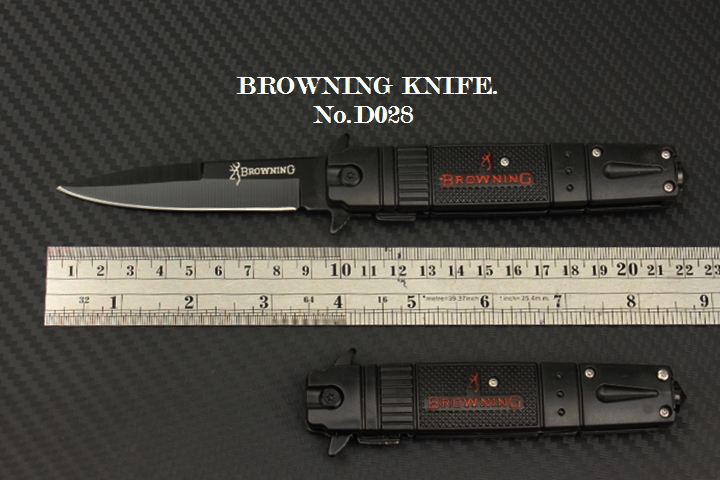 มีดพับ BROWNING Stainless Steel รุ่น D028 ใบมีดปลายแหลมรมดำ