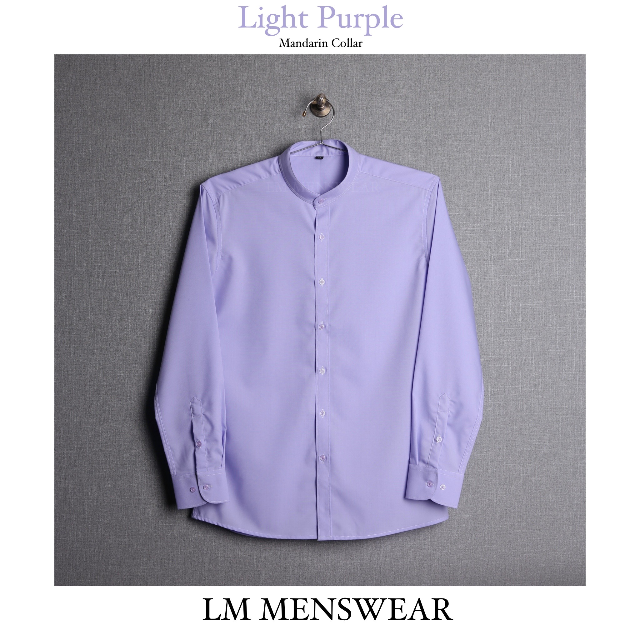 เสื้อเชิ้ตคุณภาพ คอจีน สีม่วงอ่อน (Light Purple)