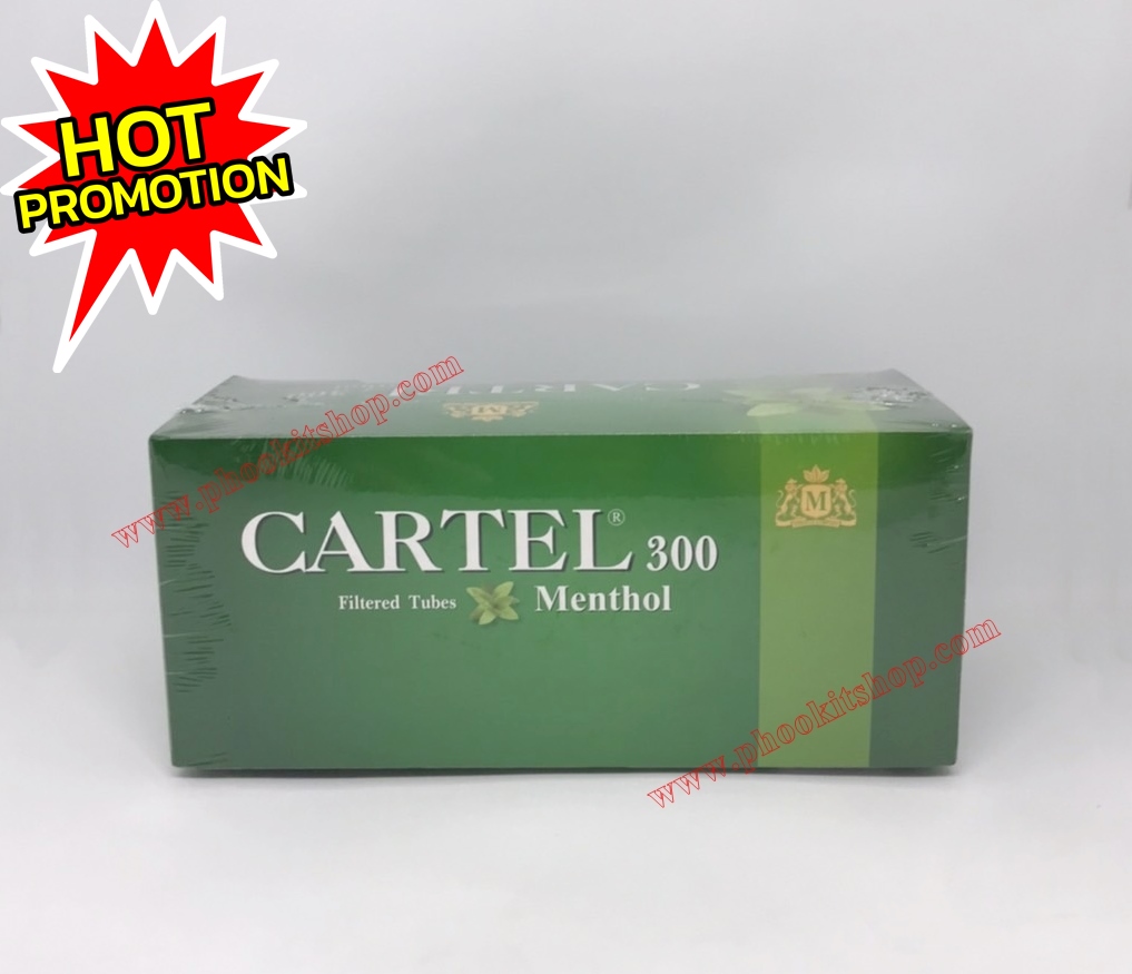 ก้นกรองเปล่าบุหรี่ หลอดเปล่าบุหรี่ Cartel Menthol 300 ก้นกรองเปล่าบุหรี่คุณภาพสูงจำนวน 300 มวน