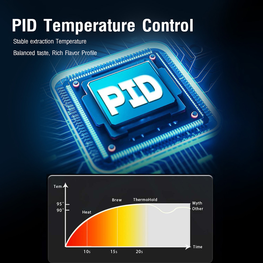 LADETINA MYTH AT2-2 | Dual Group Espresso Machine with Pre-Infusion | Dual Boiler | Touchscreen Control