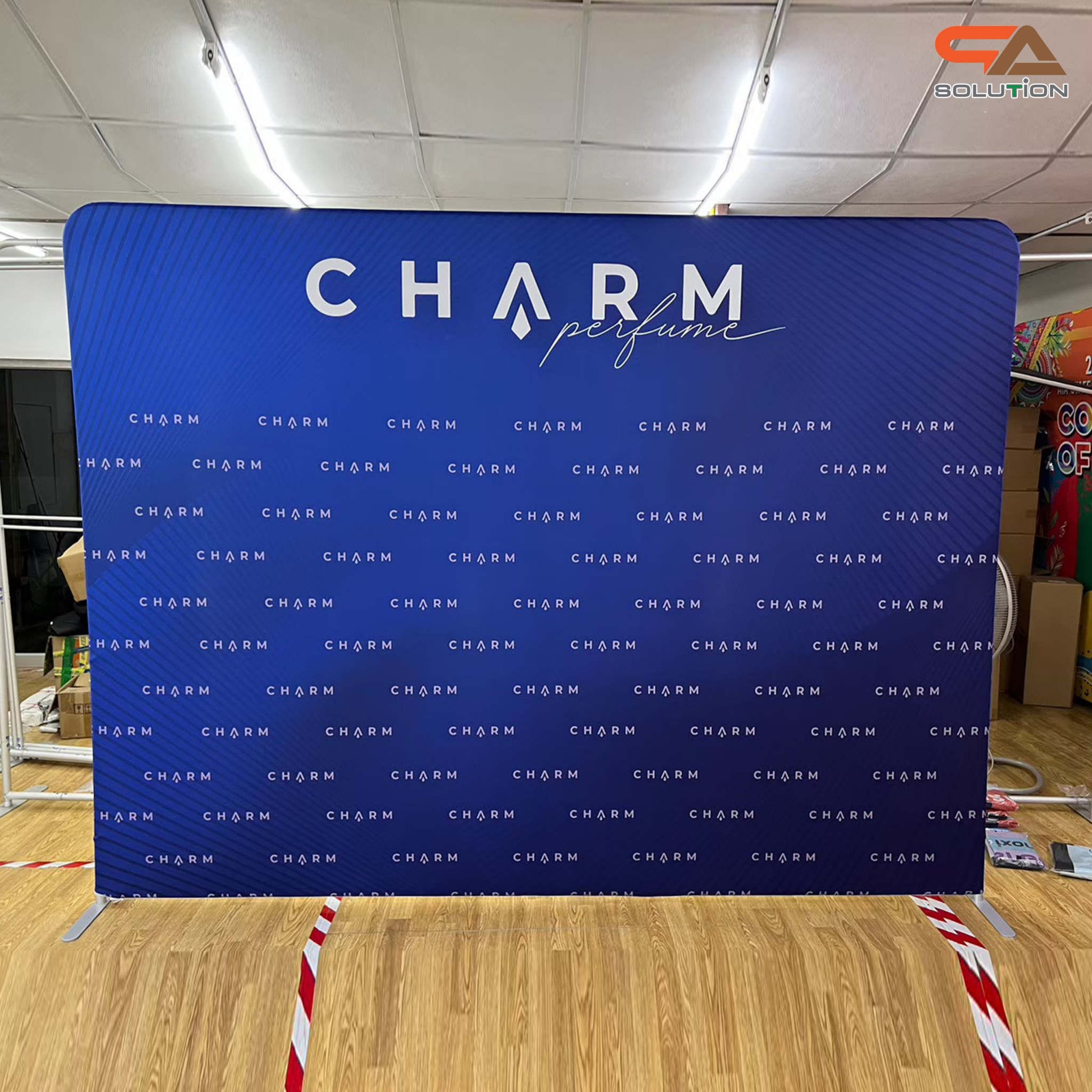 CLEARANCE SALE! แบคดรอปผ้า Fabric Backdrop รุ่นตรง ขนาด (W)244 x (H)226 cm. โครงอะลูมิเนียมถอดประกอบได้ แถมกระเป๋า ฟรี!