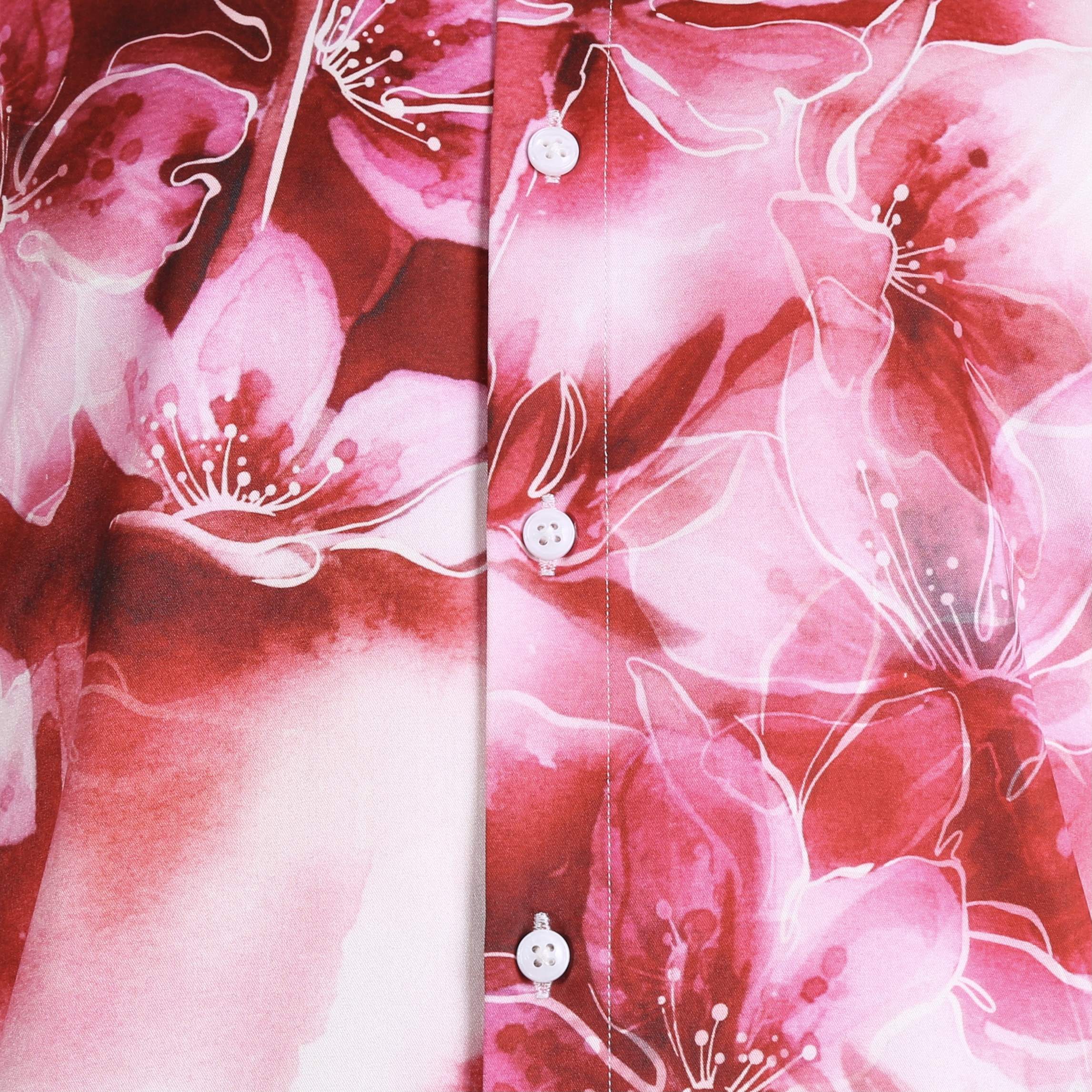 Pinky Red Flowered Patterned Shirt
