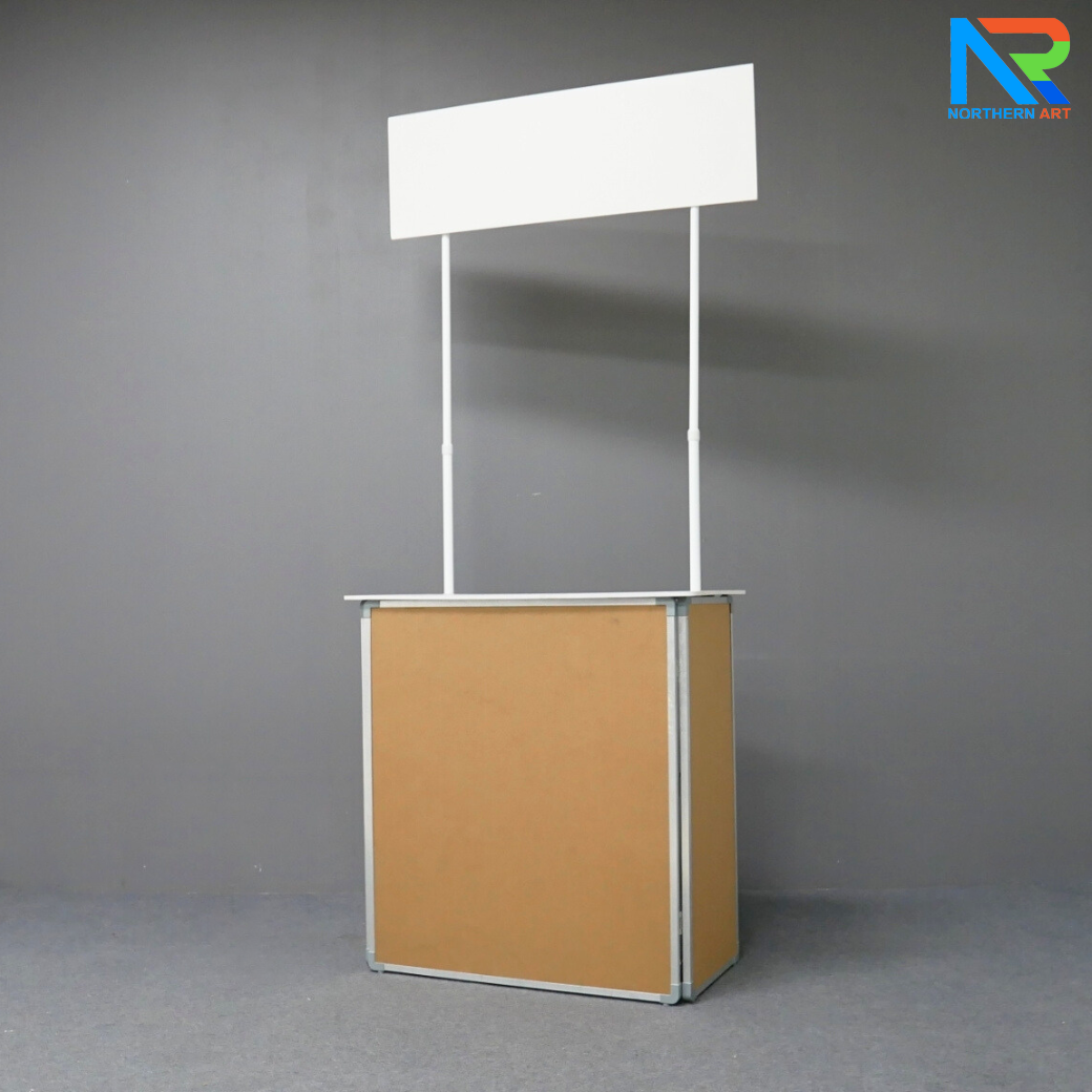 CLEARANCE SALE โต๊ะชงชิม รุ่นไม้ ขนาด (W)80 X (H)190-196 cm. ถอดประกอบได้ มีชั้นวางของ