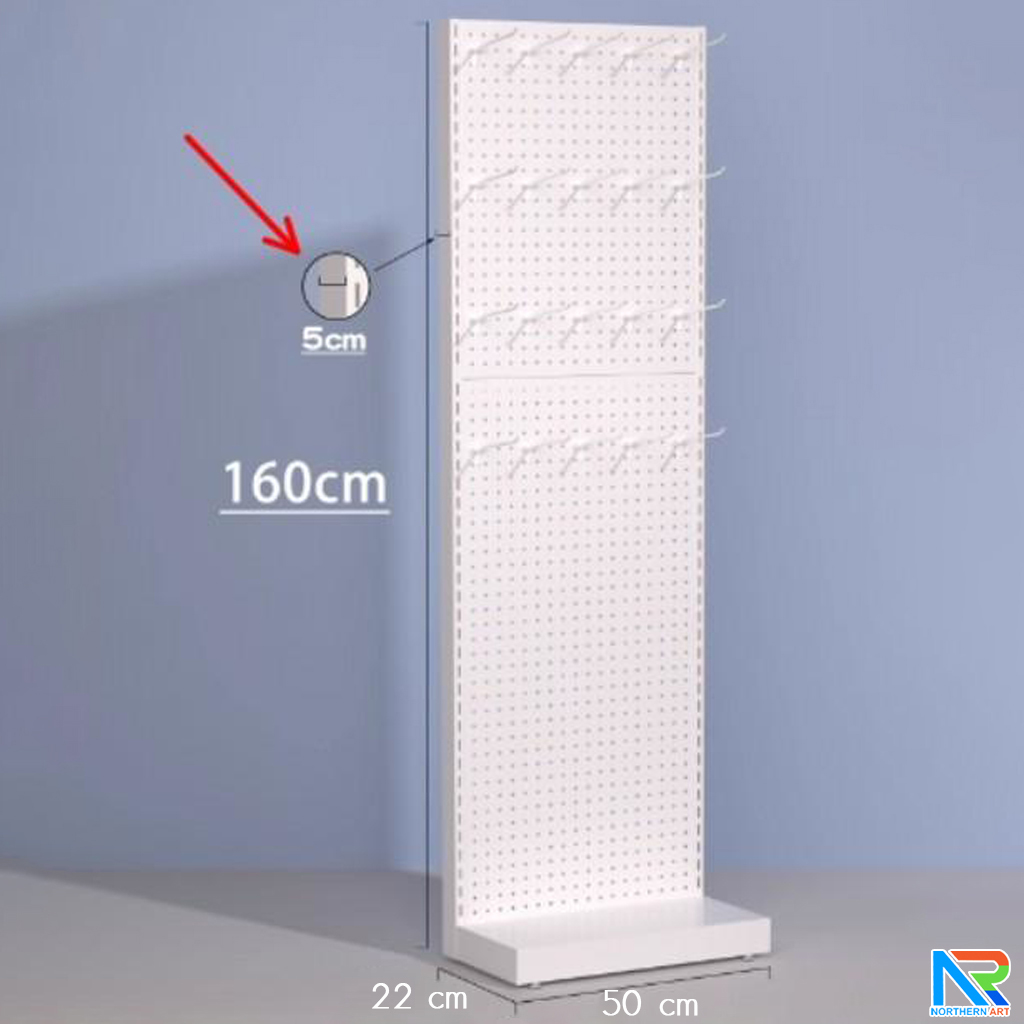 ชั้นวางสินค้าเหล็ก ขนาด(W)50 x (D)22 x(H)160 cm.มี 2 สี ขาวและดำ ปรับจำนวนชั้นและขอแขวนได้ตามความต้องการ ถอดประกอบได้