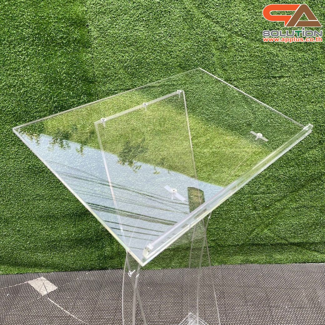 โพเดียม อะคริลิคใส รุ่น AC-29 สไตล์โมเดิร์น TOP เอียง ขนาด(W)59 x (L)38 x (H) 110 ซม.