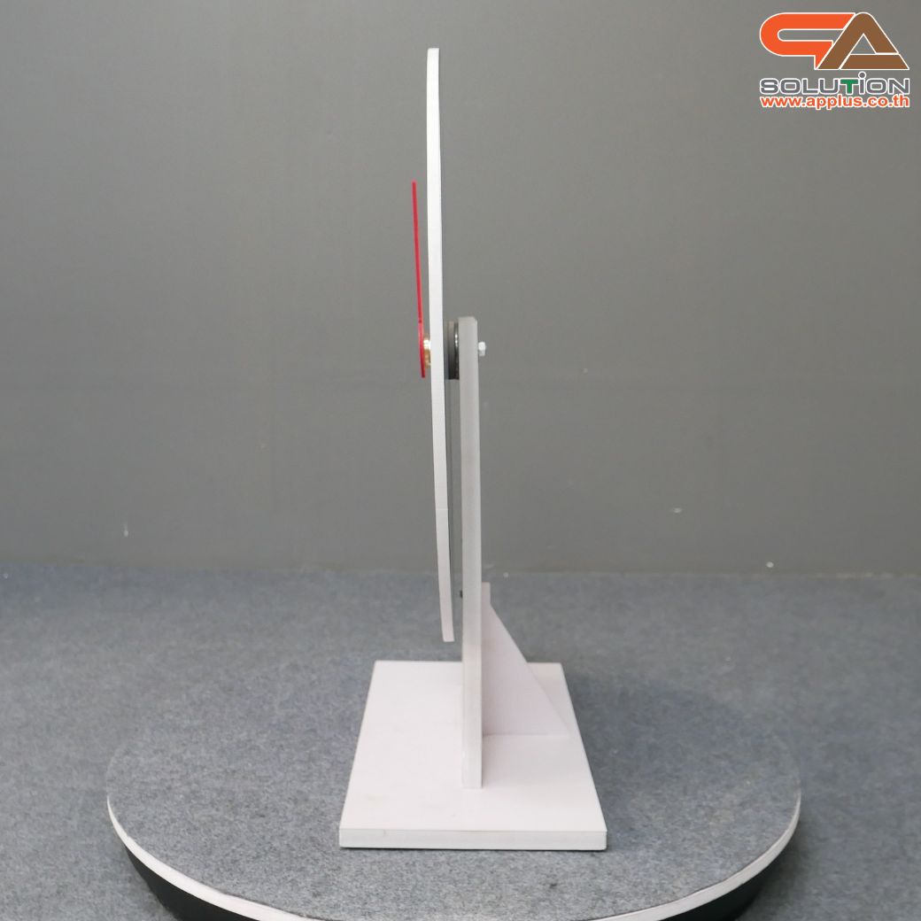 เกมส์วงล้อแม่เหล็กตั้งโต๊ะ ขนาดวงล้อ 50 ซม. สูง 61 ซม. วัสดุพลาสวูดสีขาว หนา 8-15 มม. ถอดประกอบได้