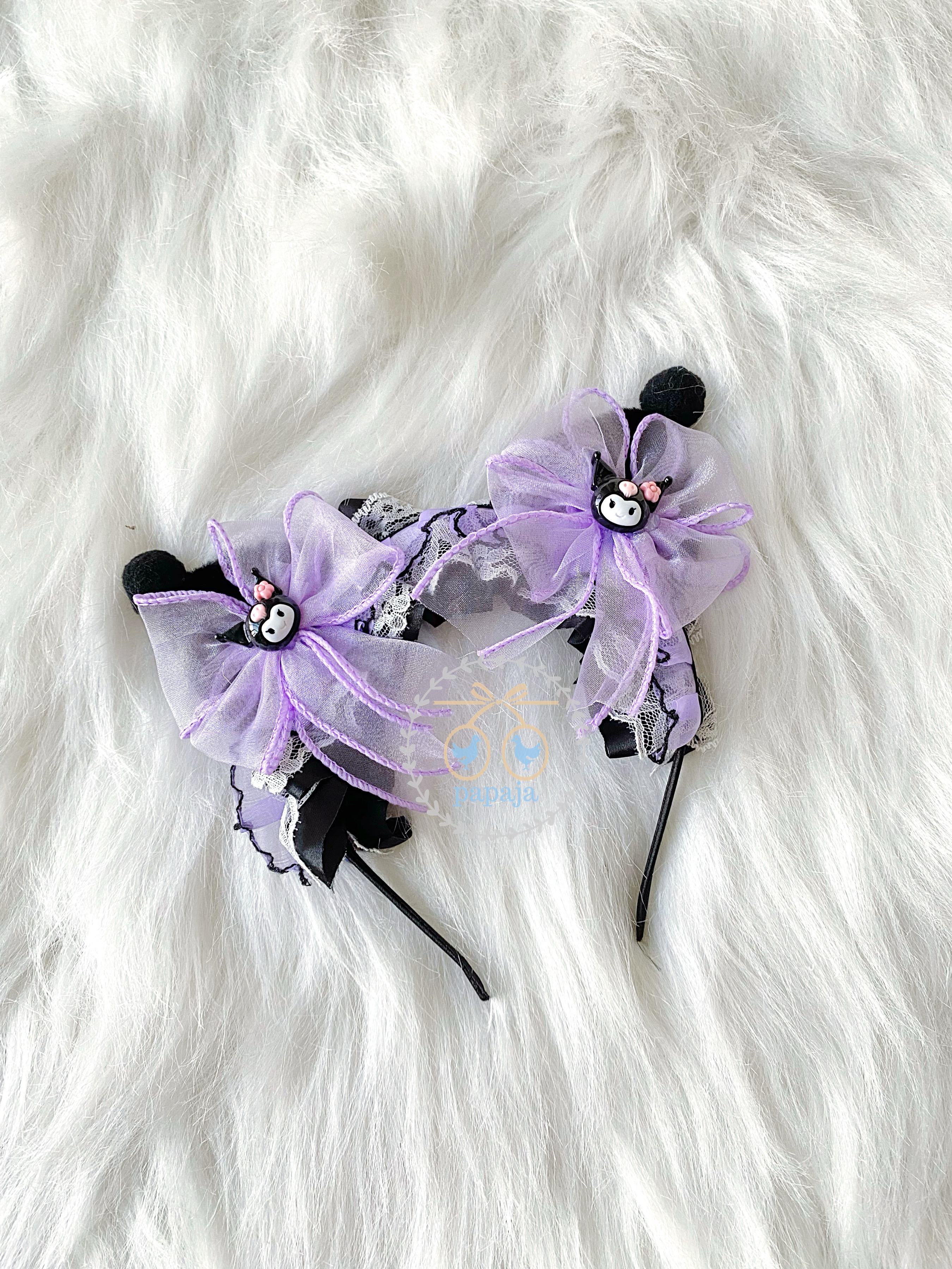 (HW) (เซต 3 ชิ้น) ชุดคอสเพลย์งานไฮพรีเมี่ยม คุโรมิ Kuromi ครบเซต (ชุด+ที่คาดผม+ถุงเท้า)