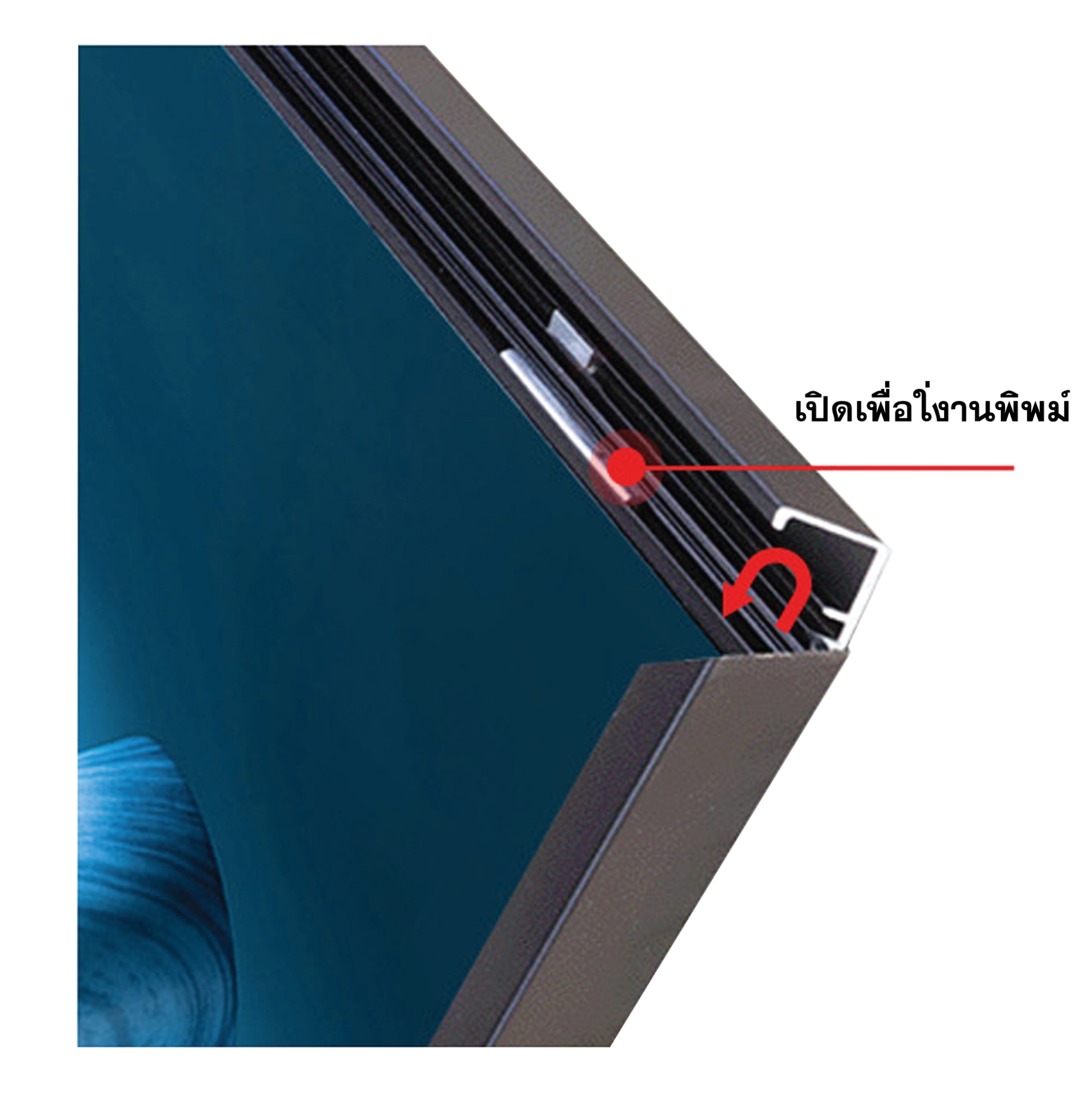 กรอบอะลูมิเนียม กรอบโปสเตอร์ กรอบรูป SNAP FRAME รุ่น B สีดำ สอดงานพิมพ์ด้านบน น้ำหนักเบา ติดตั้งง่าย ไม่ต้องเจาะผนัง