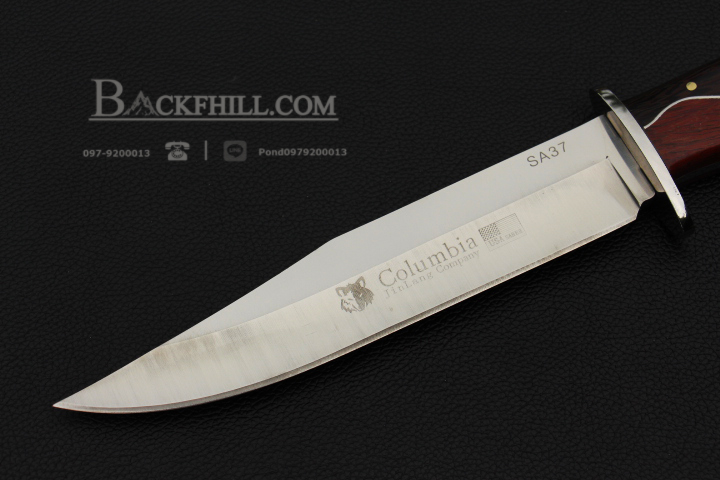 มีดใบตาย COLUMBIA รุ่น SA37 ใบมีดทรงโบวี่ ด้ามจับลายไม้คลาสสิค ไม้เนื้อแข็งอย่างดี พร้อมซองไนลอน