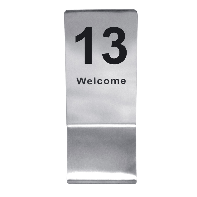 ป้ายโต๊ะสแตนเลสทรงสูง สำหรับใช้บอกหมายเลขโต๊ะ เลข 1-20 1617-020