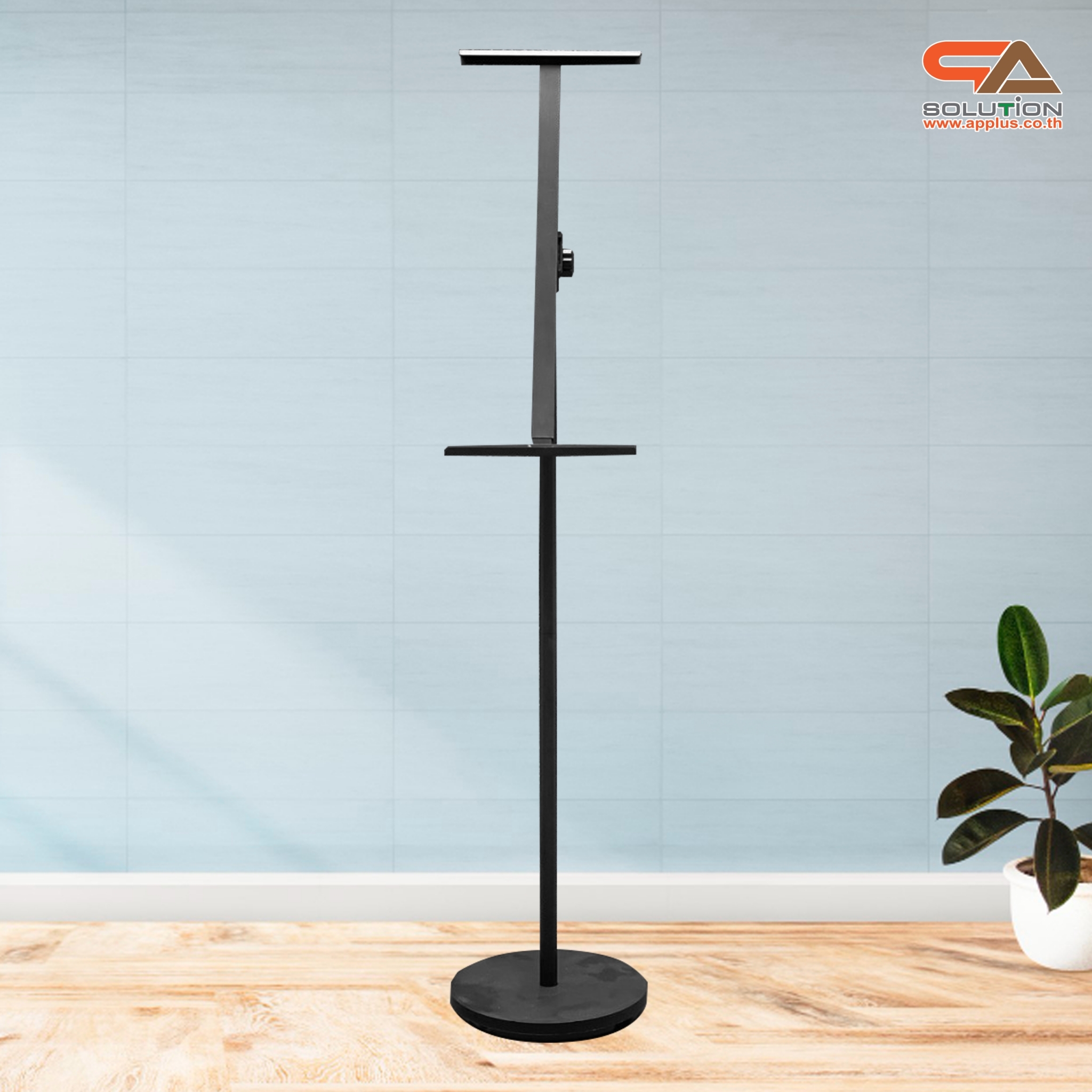 CLEARANCE SALE! ขาตั้งโปสเตอร์ สีดำ รุ่นเอียง เสาเดี่ยว ฐานกลม ปรับมุมเอียงได้ 360 องศา ถอดประกอบได้