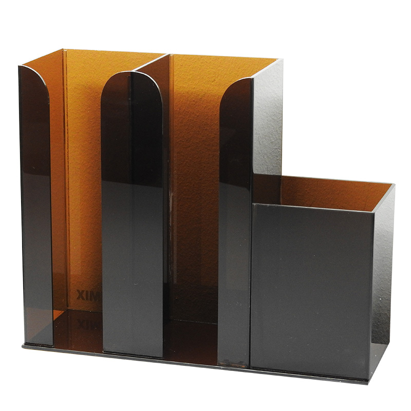 2 compartments for coffee cups and 1 holder for tubes, 2 half acrylic boxes,