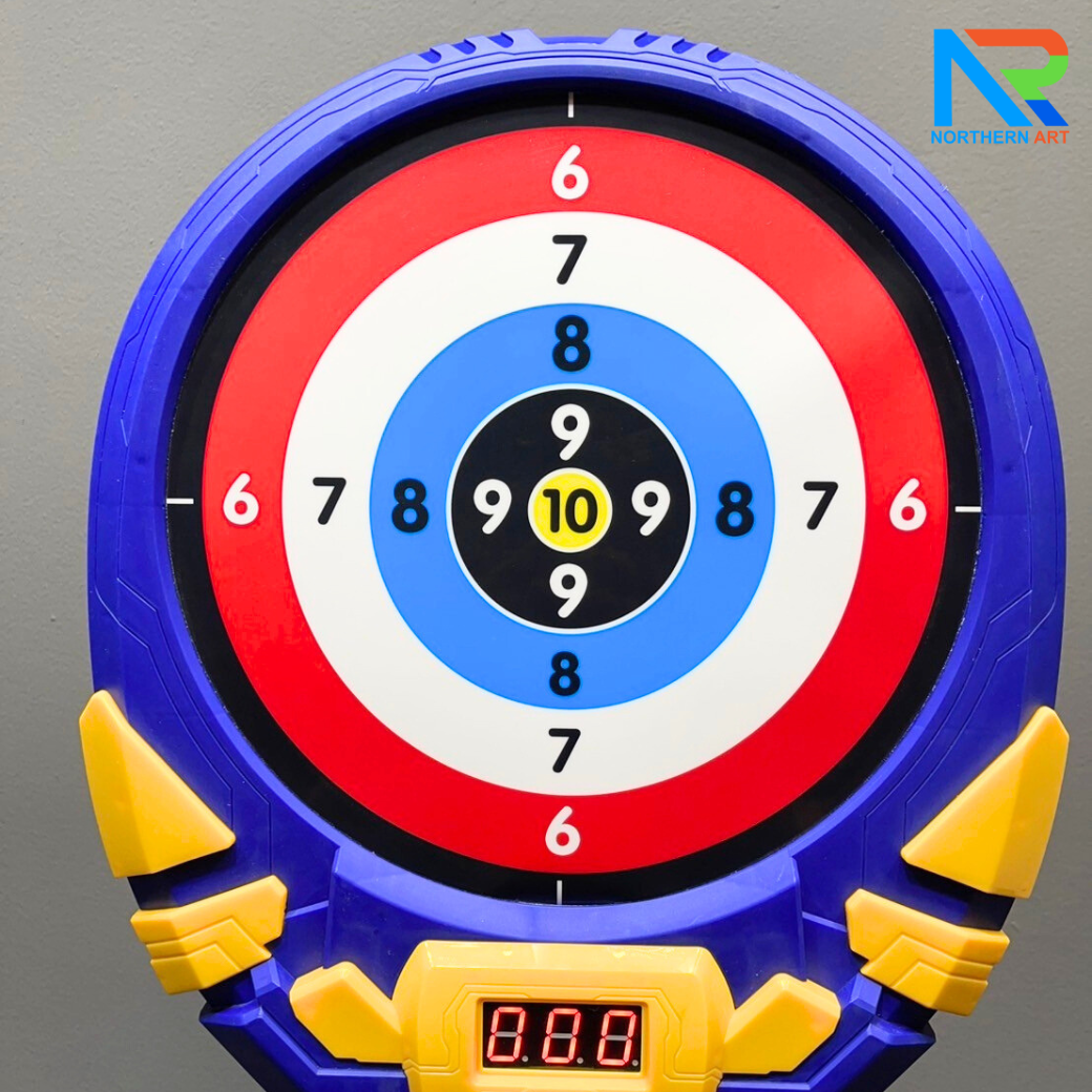 เกมส์ยิงเป้าดิจิตอลเคลื่อนที่ ขนาดเป้า พร้อมจอ LED นับSCORE พร้อมปืนกระสุนโฟม 2 กระบอก