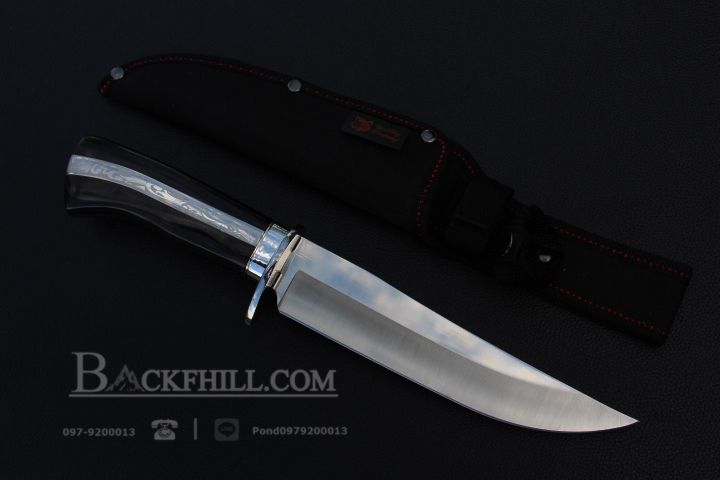 มีดใบตาย COLUMBIA รุ่น G49 ด้ามจับ ลายคลาสสิค ไม้เนื้อดำอย่างดี พร้อมซองไนลอน