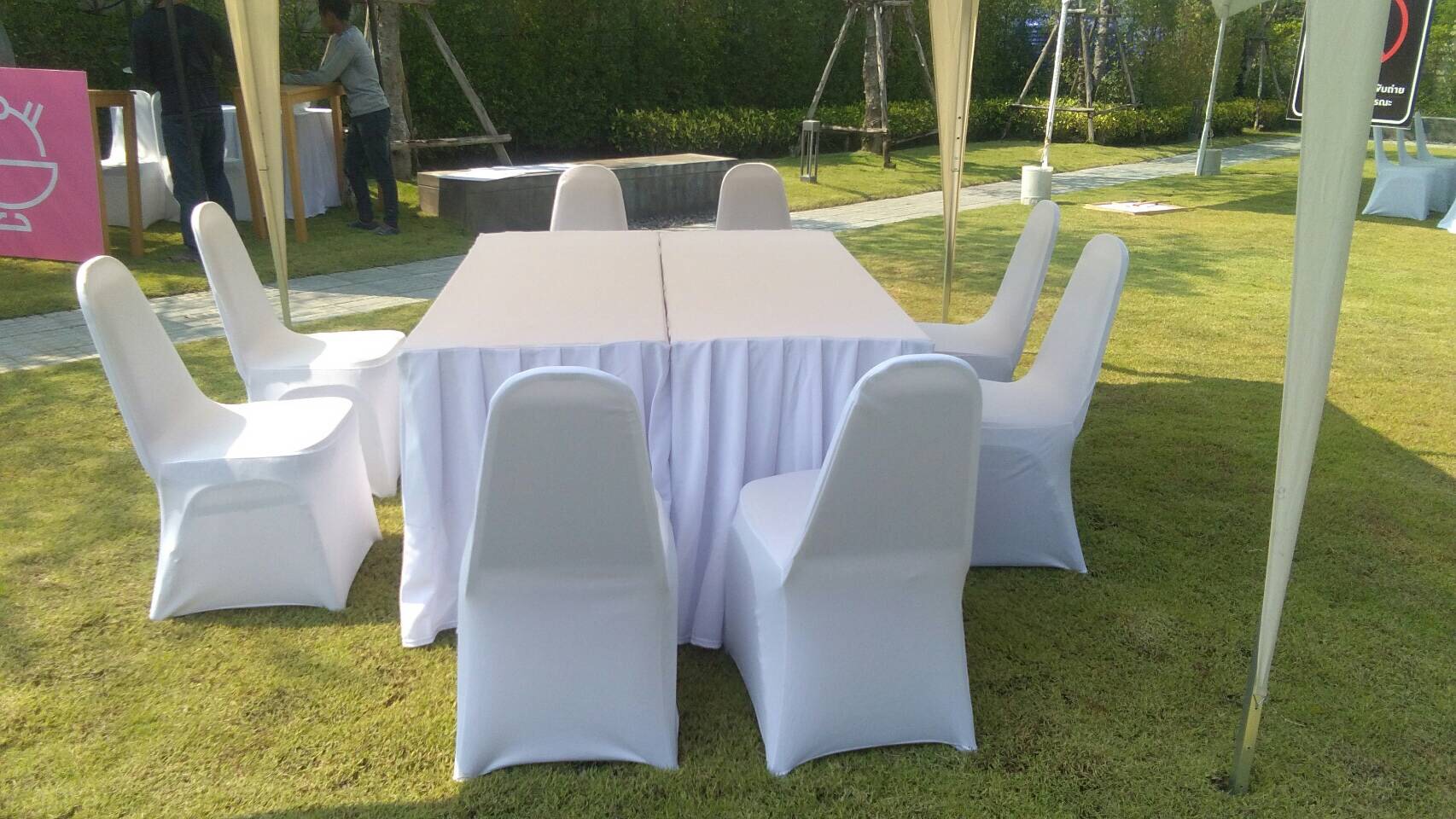 โต๊ะสัมมนา / โต๊ะตั้งอาหาร / โต๊ะหน้าขาว ขนาด0.6x1.5เมตร