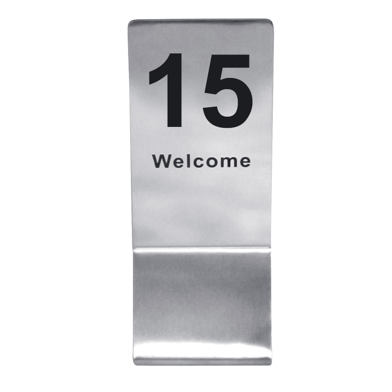 ป้ายโต๊ะสแตนเลสทรงสูง สำหรับใช้บอกหมายเลขโต๊ะ เลข 1-20 1617-020