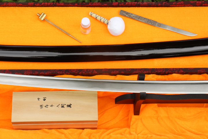 ดาบซามูไรคาตานะ KAWASHIMA STEEL. ขนาดความยาวรวม 40 นิ้ว เหล็ก HIGH CARBON NISI1060 ฝักดาบไม้เนื้อแข็งลายสวยงาม