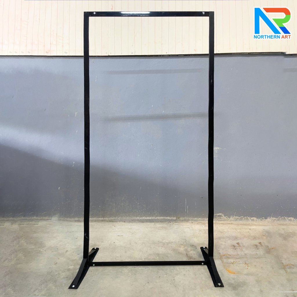 บอร์ดนิทรรศการ แบบตั้งคู่ ขนาด (W)100 x (H)200 cm. พร้อมขาตั้ง โครงอะลูมิเนียม สีดำ ถอดประกอบได้