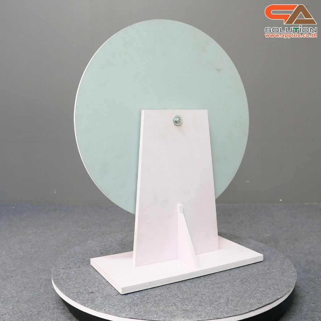 เกมส์วงล้อแม่เหล็กตั้งโต๊ะ ขนาดวงล้อ 50 ซม. สูง 61 ซม. วัสดุพลาสวูดสีขาว หนา 8-15 มม. ถอดประกอบได้