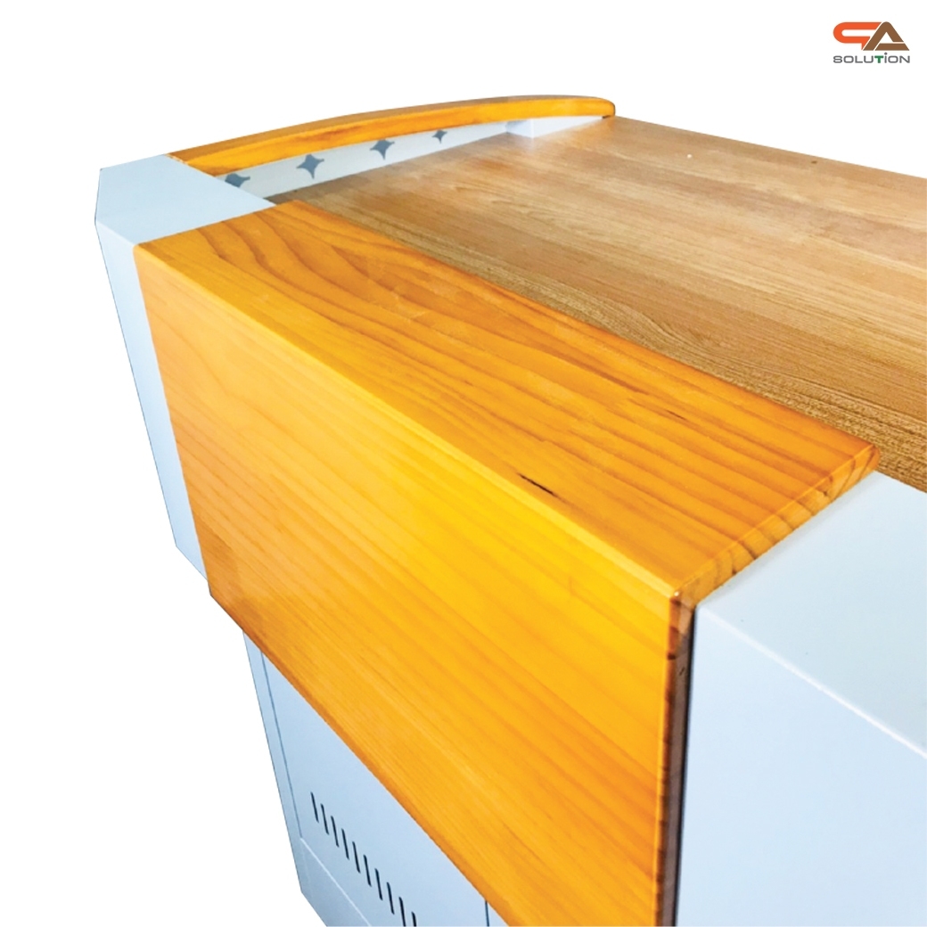 CLEARANCE SALE!โพเดียมโรงเรียน โพเดียมเหล็ก โพเดียมอาจารย์ โพเดียมเลคเชอร์ ขนาด 100X70 cm.TOPไม้ พร้อมลิ้นชัก (สินค้าตัวโชว์)