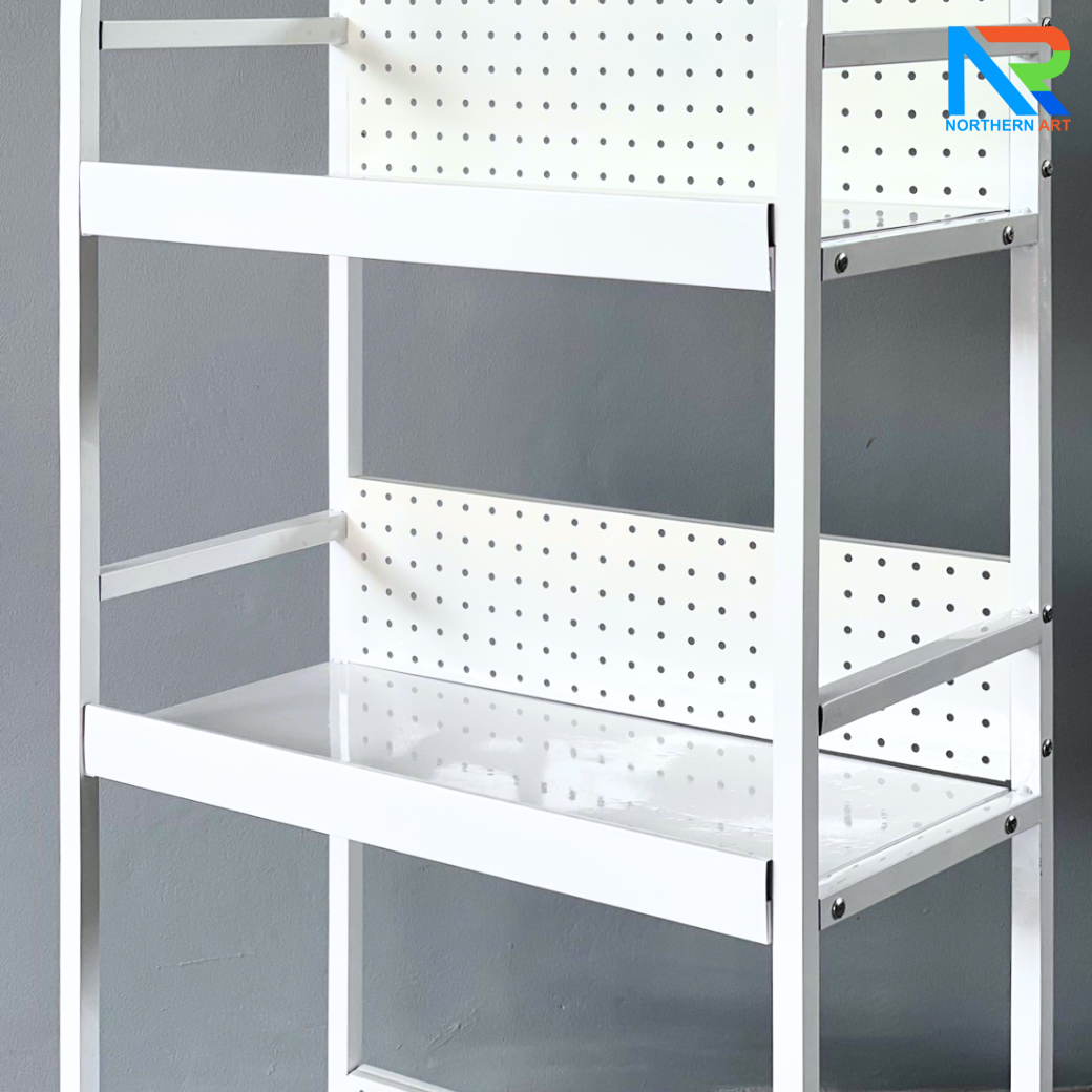 ชั้นวางสินค้าเหล็ก 3 ชั้น สีขาว ขนาด (W)60 x (D)30 x (H)150 ซม. ถอดประกอบได้