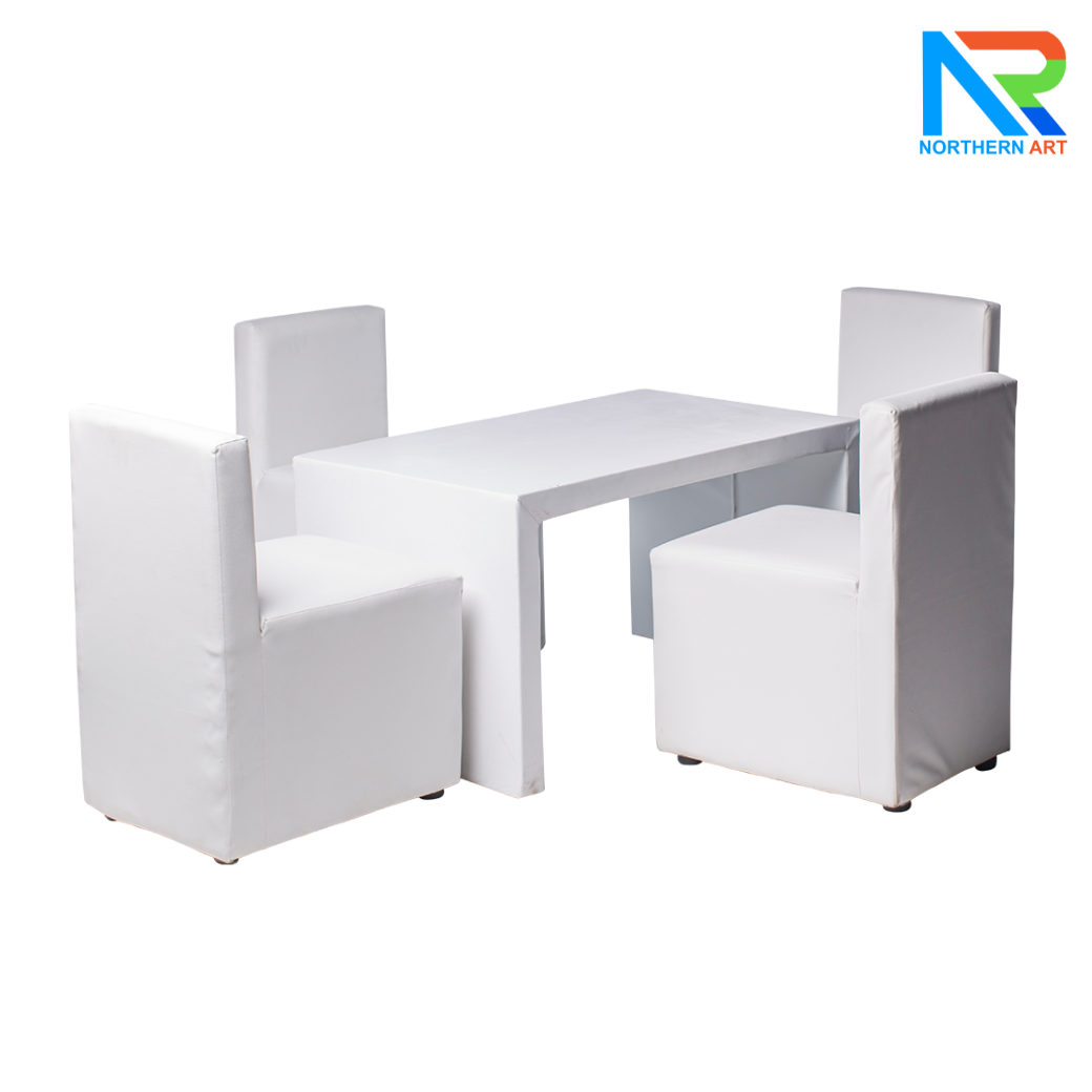 เช่าชุดโต๊ะทรงตัว U หุ้มหนังทั้งตัว พร้อมเก้าอี้ 4 ตัว (เก้าอี้มีหลายแบบให้เลือก)